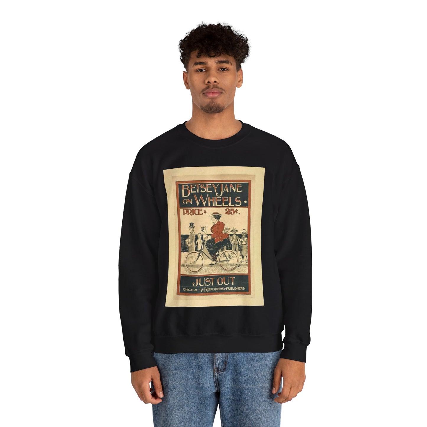 Picryl description: Public domain image of byciclyst, bike, bicycle wheel, sport event, free to use, no copyright restrictions. Black Heavy Blend Adult Crew Neck SweatShirt