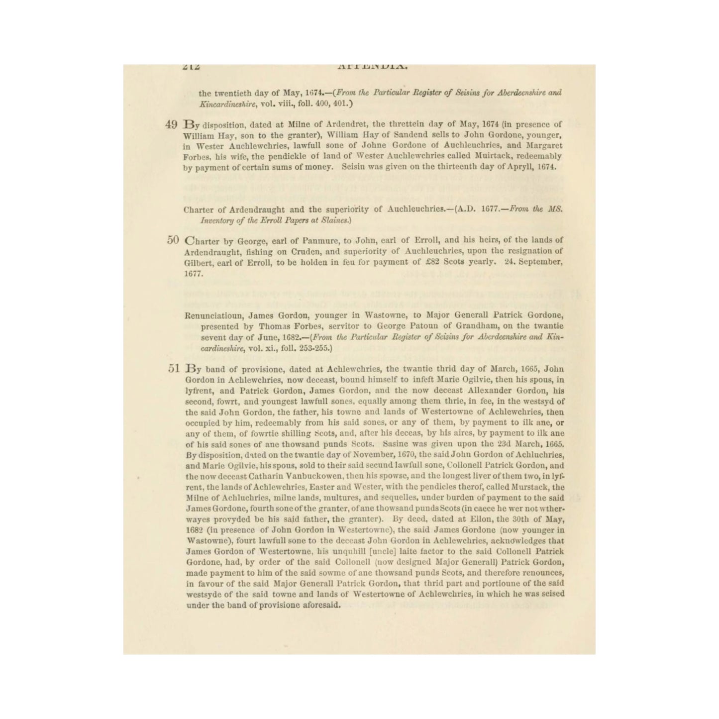 212 APPENDIX.   the twentieth day of May, 1674. — {From the Particular Register of Seisins for Aberdeenshire and  Kincardineshire High Quality Matte Wall Art Poster for Home, Office, Classroom