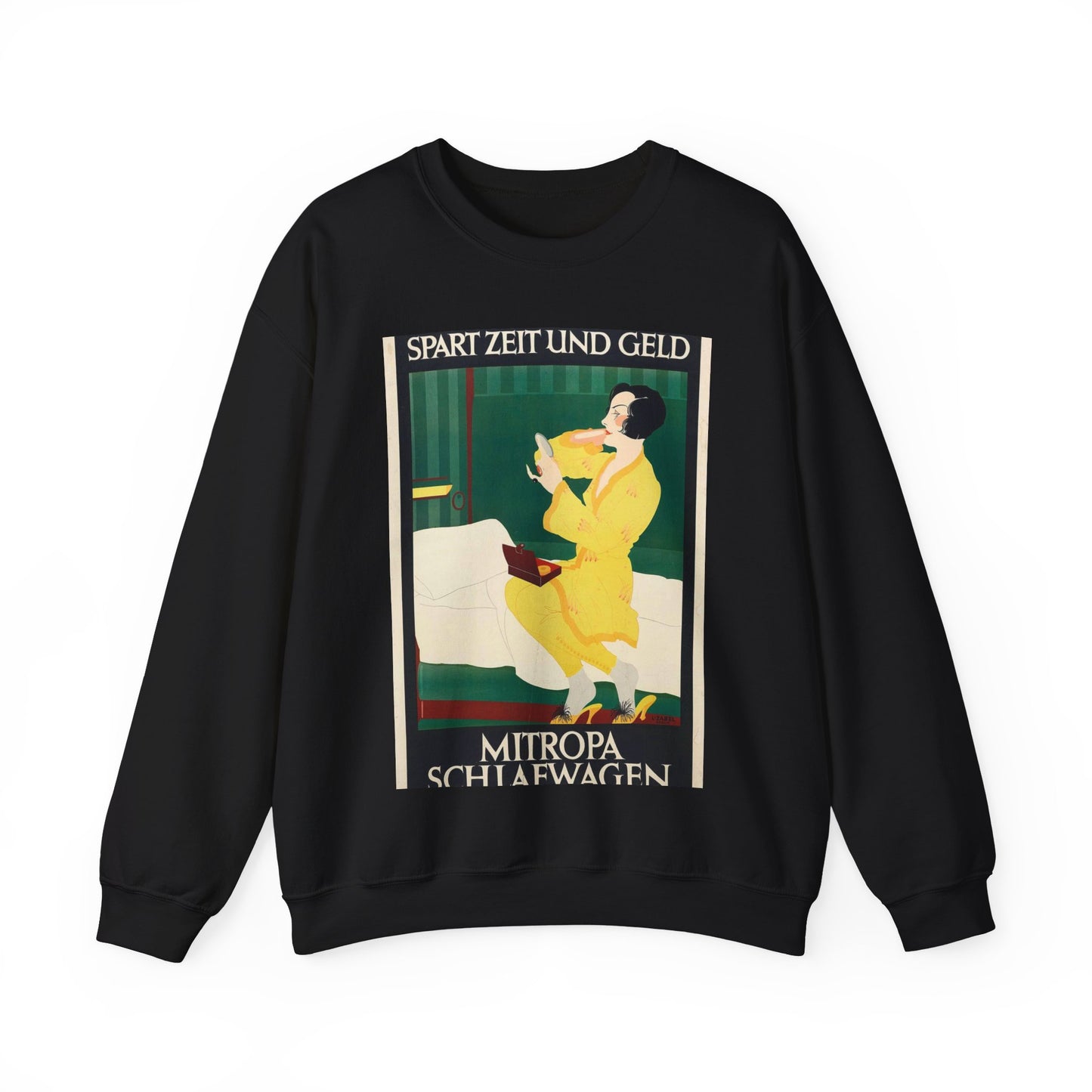 Poster-Mitropa-Schlafwagen-Zabel-b Black Heavy Blend Adult Crew Neck SweatShirt