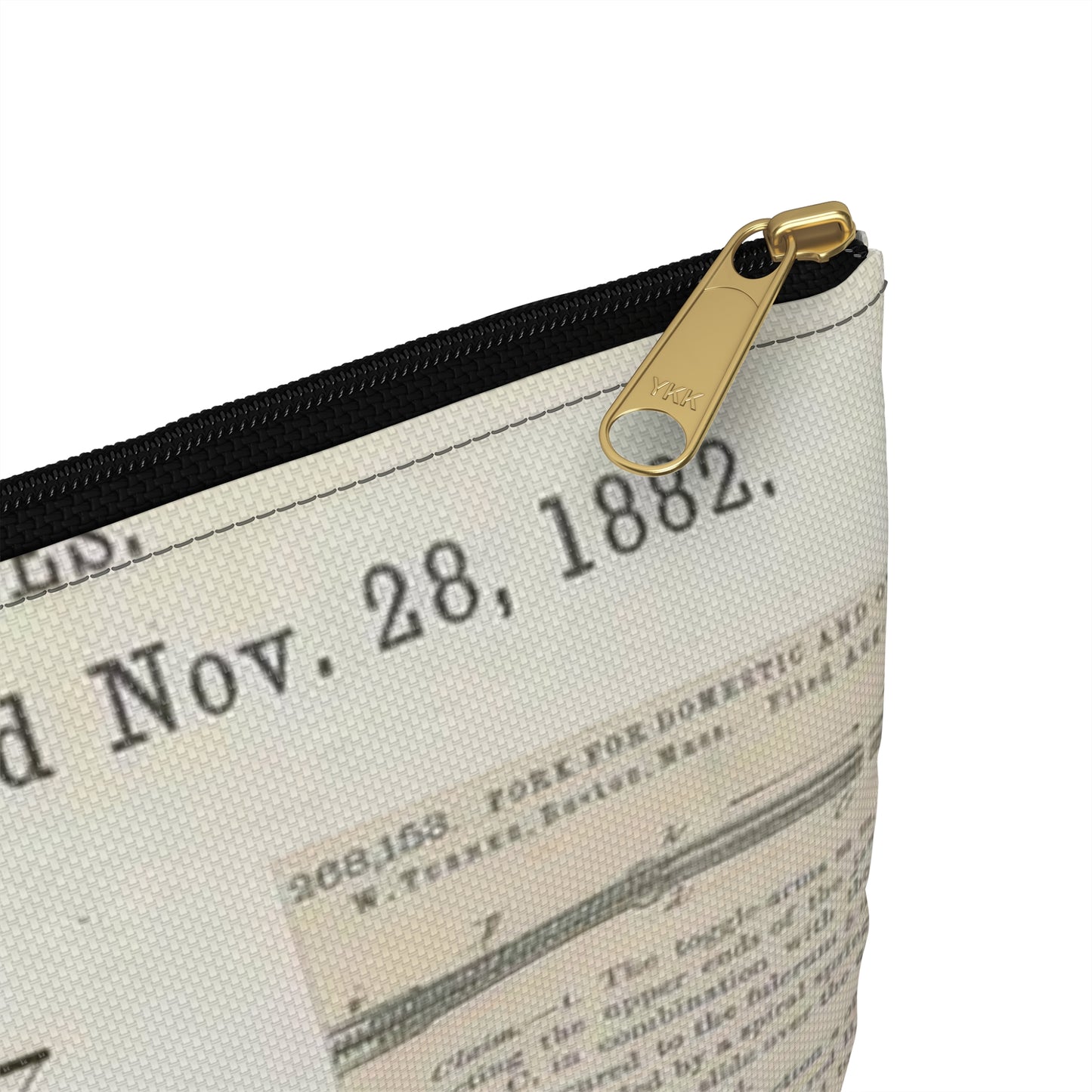 Patent drawing - for R. W. Turner's Fork for Domestic and Other Uses Public domain  image Large Organizer Pouch with Black Zipper