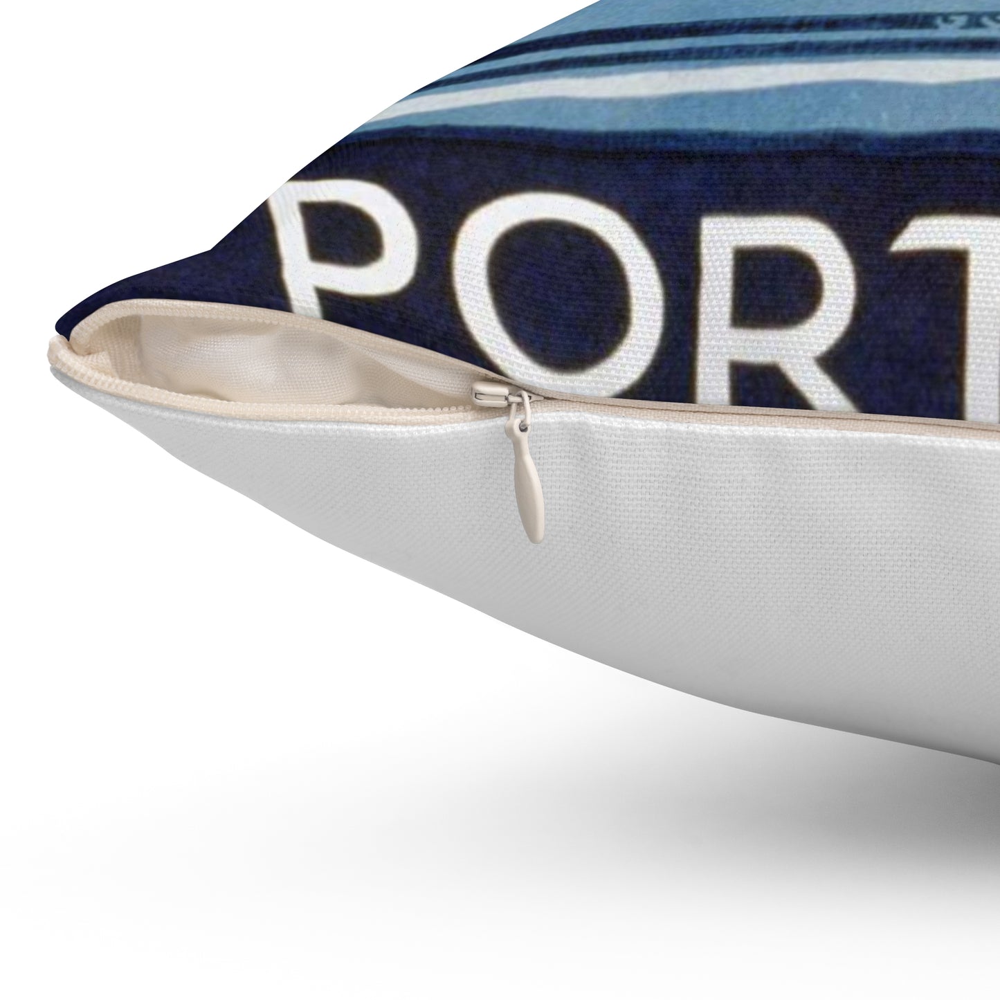 Port of Philadelphia, Art Deco Poster Decorative Accent Square Pillow