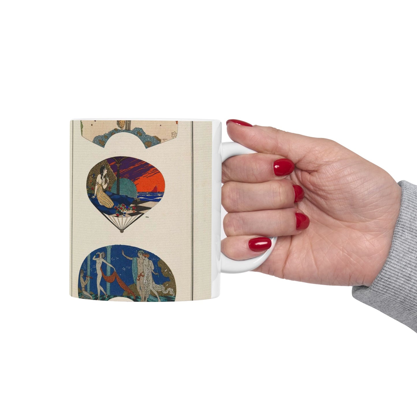 Fans by Paquin (Eventails de Paquin d'apres G. Barbier et Paul Iribe) (CBL WEp 0833) Beautiful Novelty Ceramic Coffee Mug 11oz