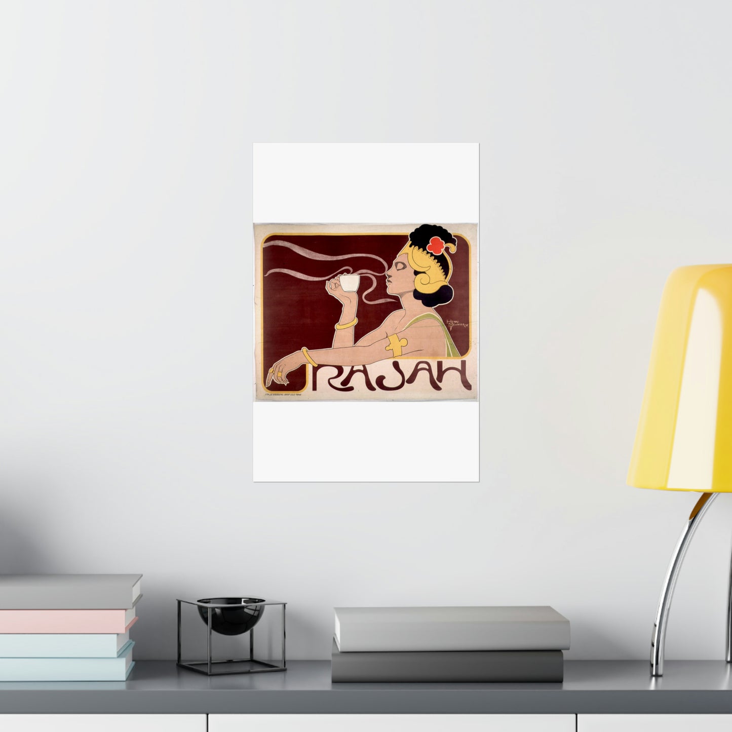 Poster - Rajah, Art Nouveau Poster - Public domain lithograph High Quality Matte Wall Art Poster for Home, Office, Classroom