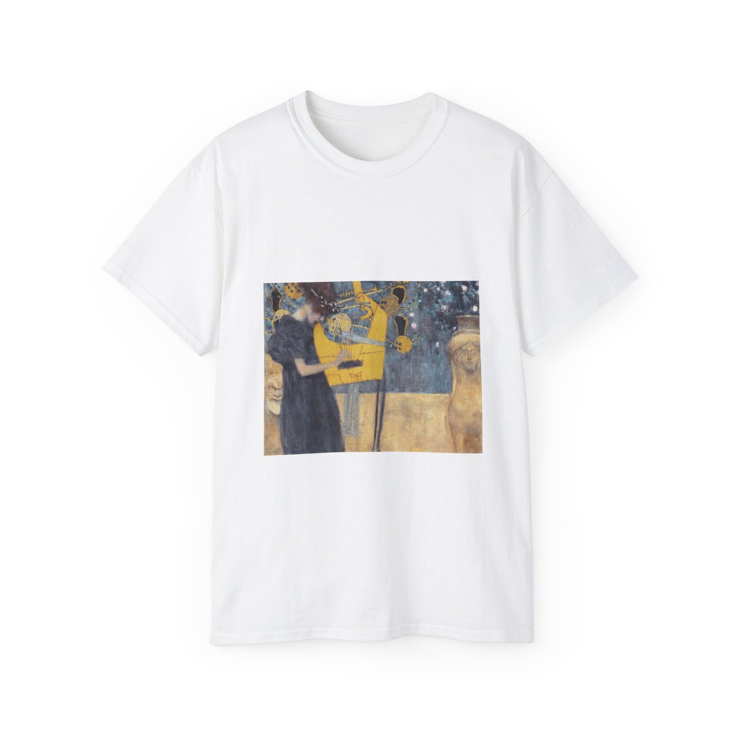 Klimt - Musik1 - Drawing. Public domain image. White T-Shirt Gildan 2000 Cotton Unisex