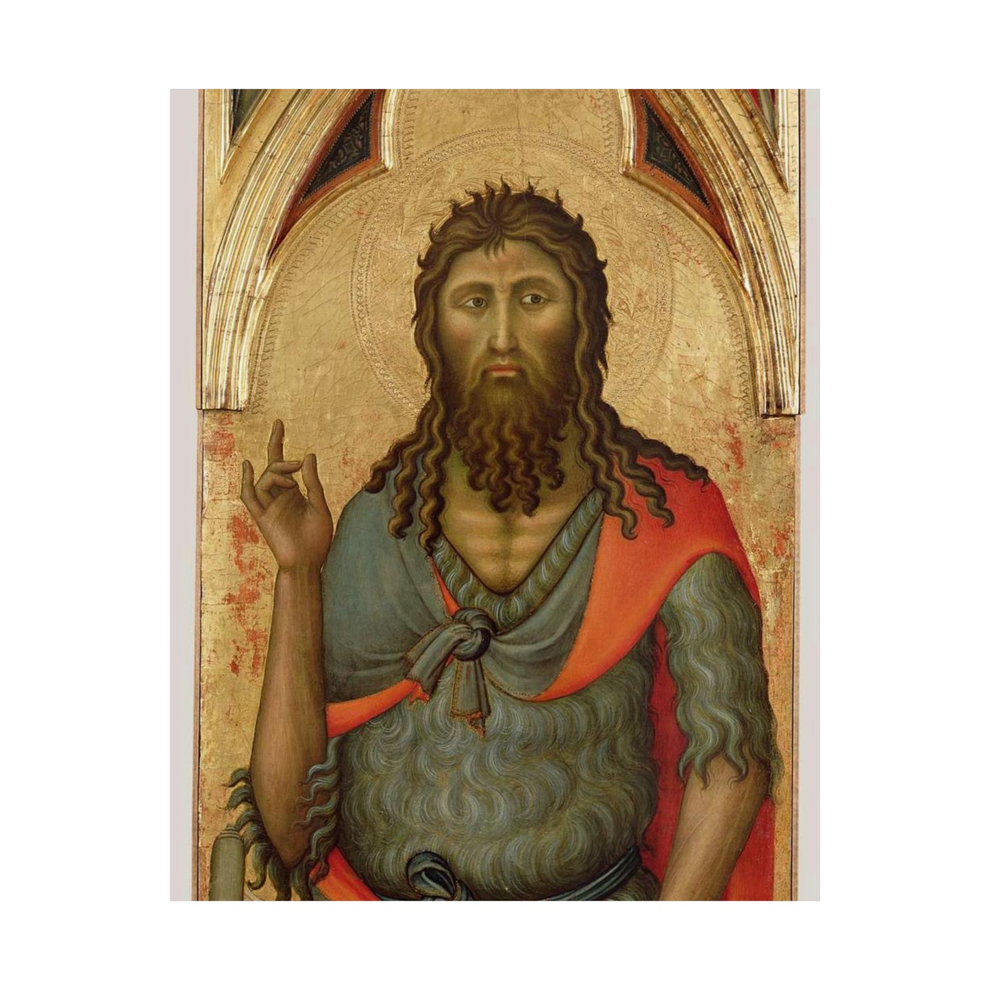 Luca di Tommè (Italian, active 1355 - 1389) - Saint John the Baptist - Google Art Project High Quality Matte Wall Art Poster for Home, Office, Classroom