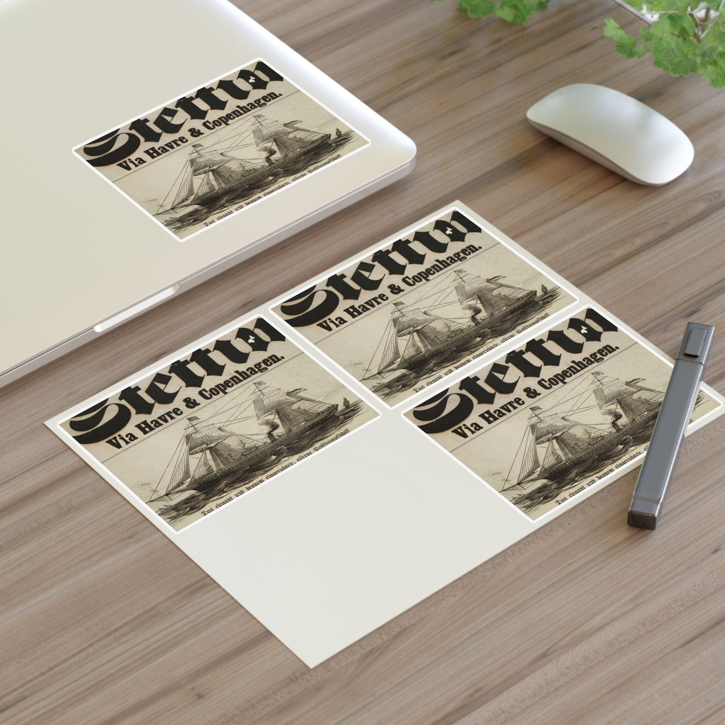 Baltischer Lloyd - dampfschifssabrt nach Stettin via Havre & Copenhagen Laminated UV Protective Vinyl Stickers