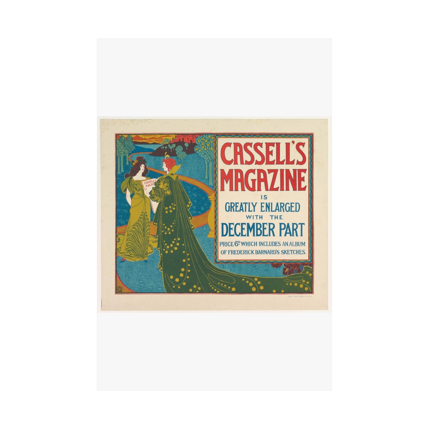 Louis Rhead - Cassell's Magazine: December High Quality Matte Wall Art Poster for Home, Office, Classroom