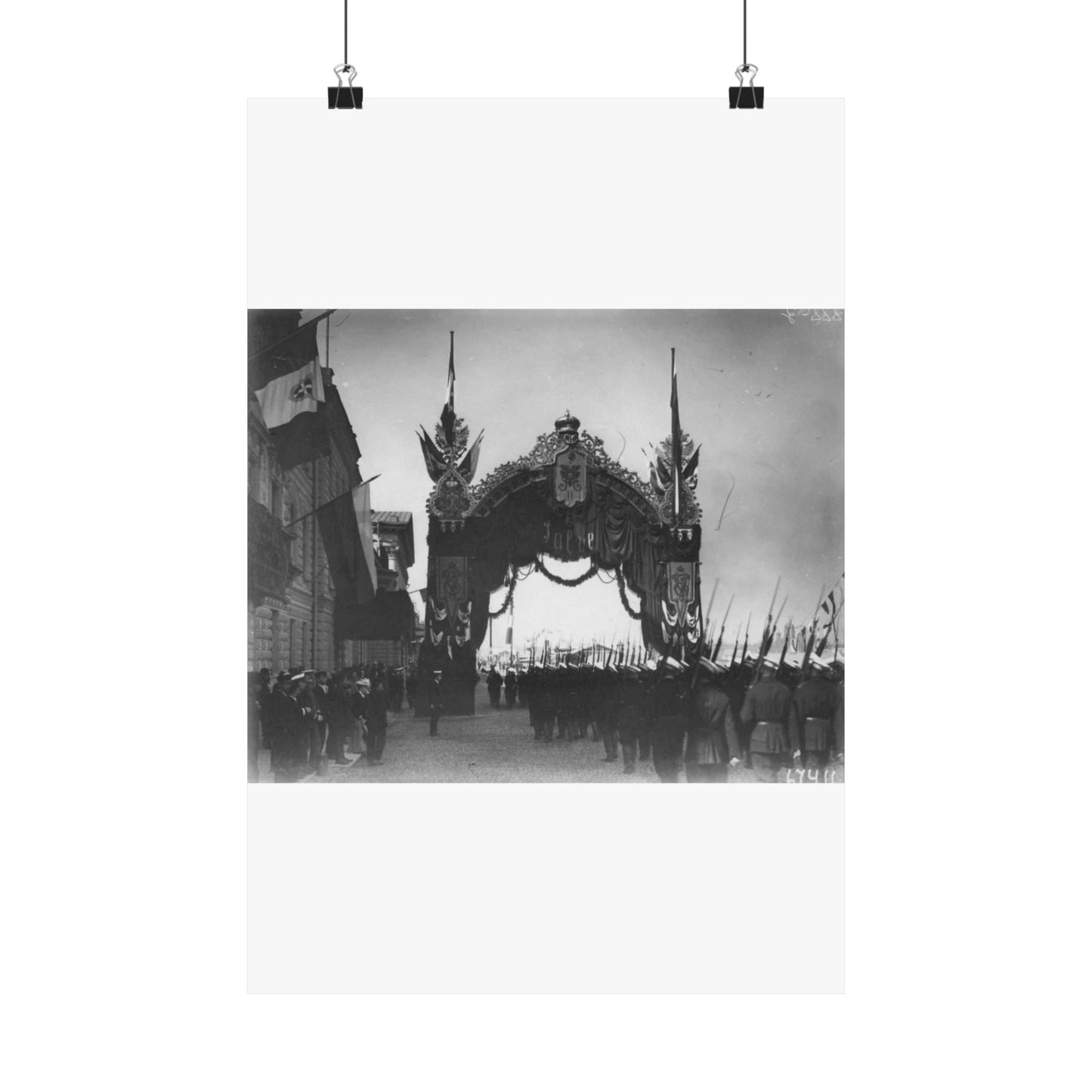 Triumphal gate built for a Visit of the Italian King Victor Emmanuel III to Russia, 1902. High Quality Matte Wall Art Poster for Home, Office, Classroom