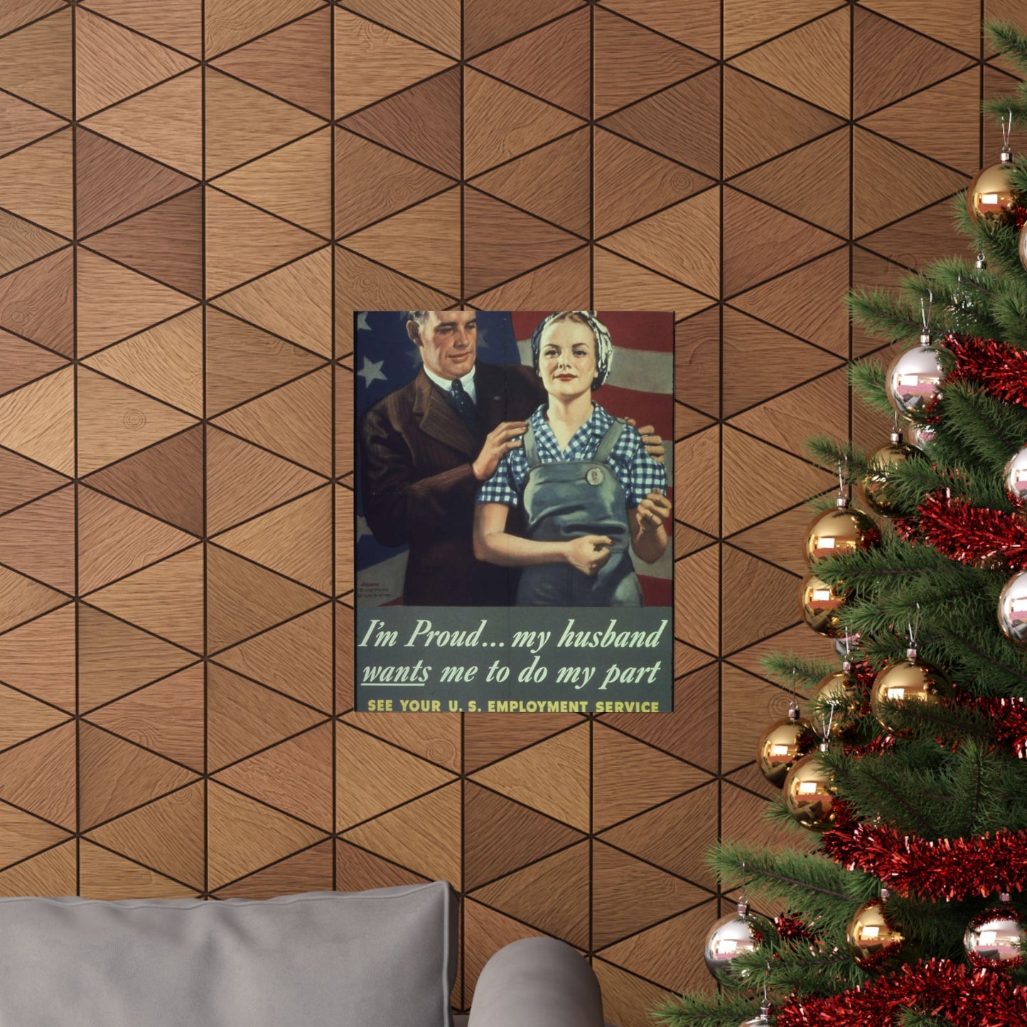 "I'm Proud...my husband wants me to do my part" - NARA - 513841 High Quality Matte Wall Art Poster for Home, Office, Classroom