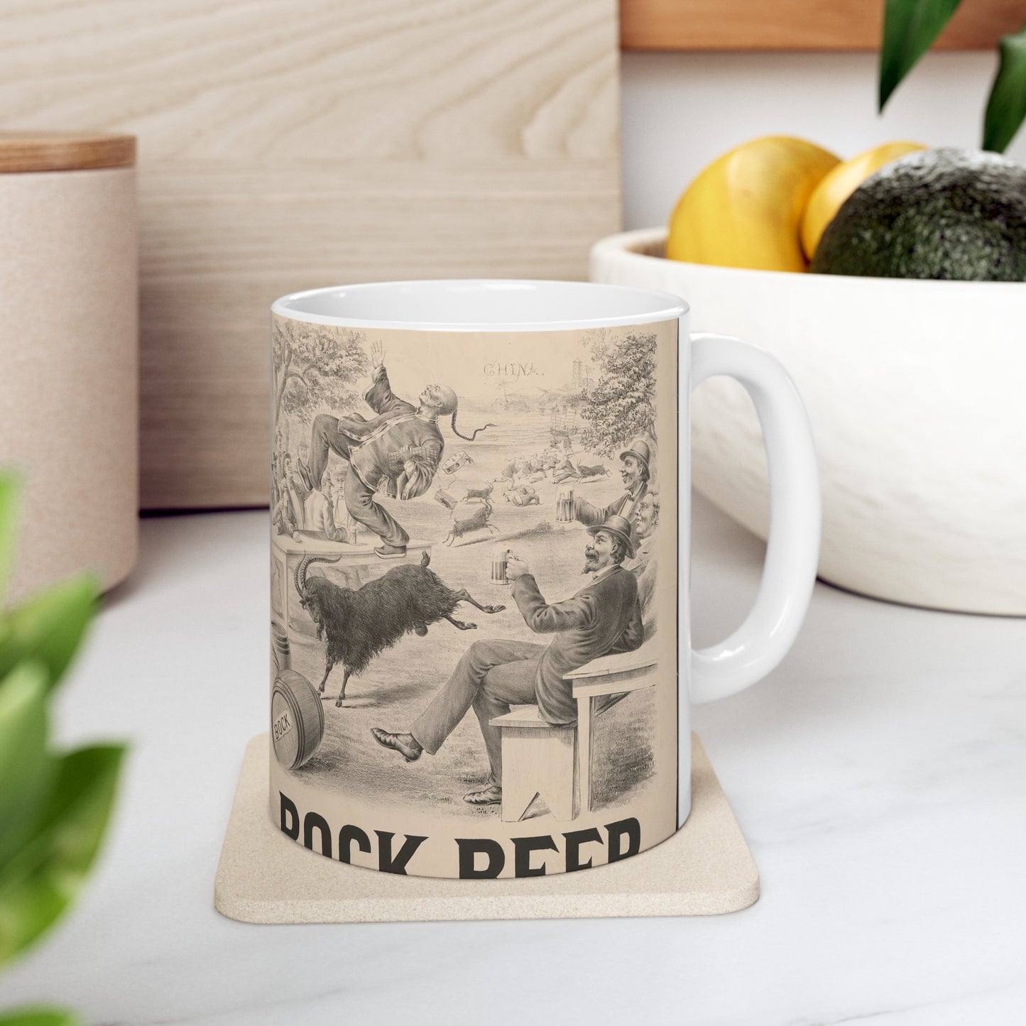 Bock beer - Print, Library of Congress collection Beautiful Novelty Ceramic Coffee Mug 11oz