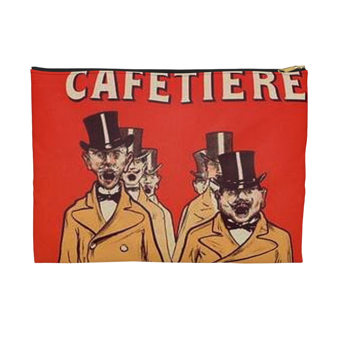 Affiche pour la "Chicorée Bonne Cafetière". Large Organizer Pouch with Black Zipper