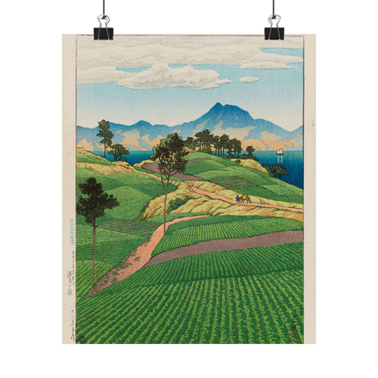 Nihon fūkei senshū, Amakusa yori mitaru Onsengadake by Kawase Hasui High Quality Matte Wall Art Poster for Home, Office, Classroom