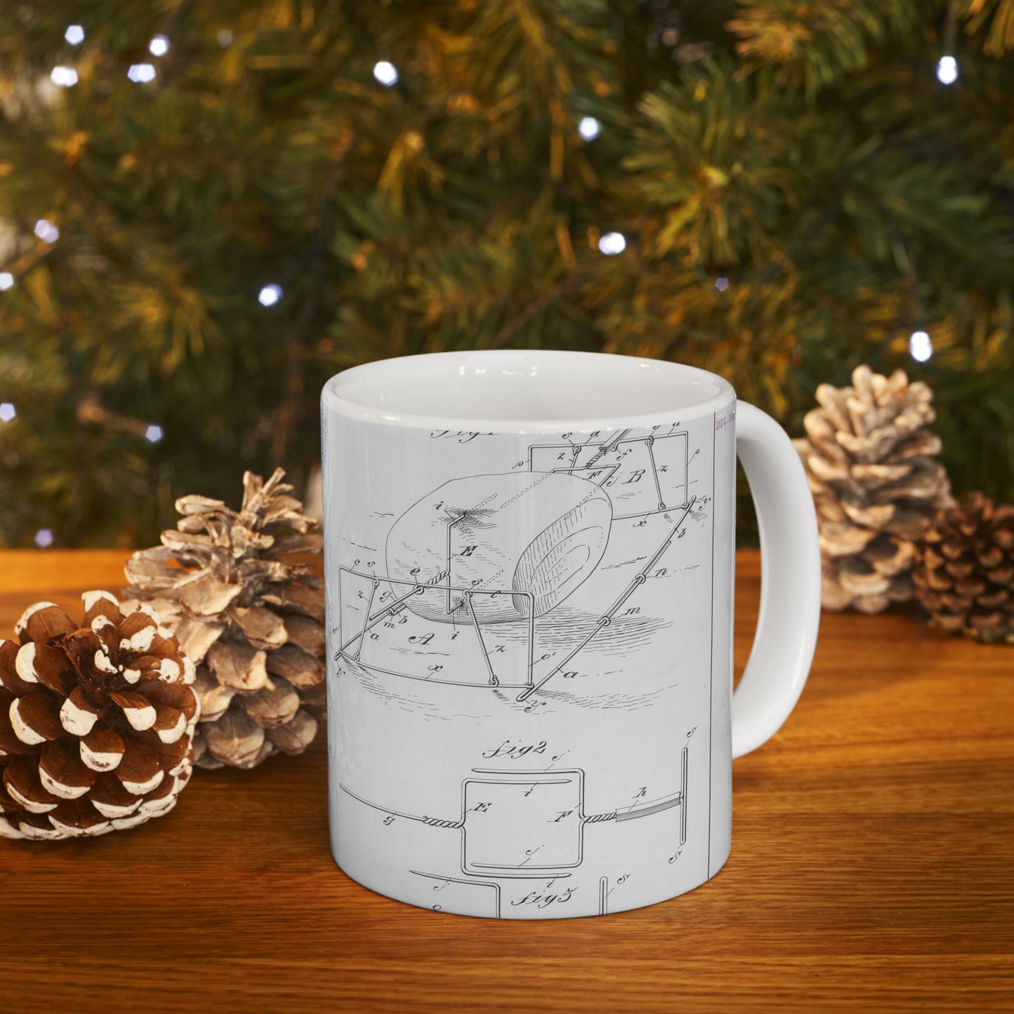 Patent drawing - for M. E. Knight's Spit Public domain  image Beautiful Novelty Ceramic Coffee Mug 11oz