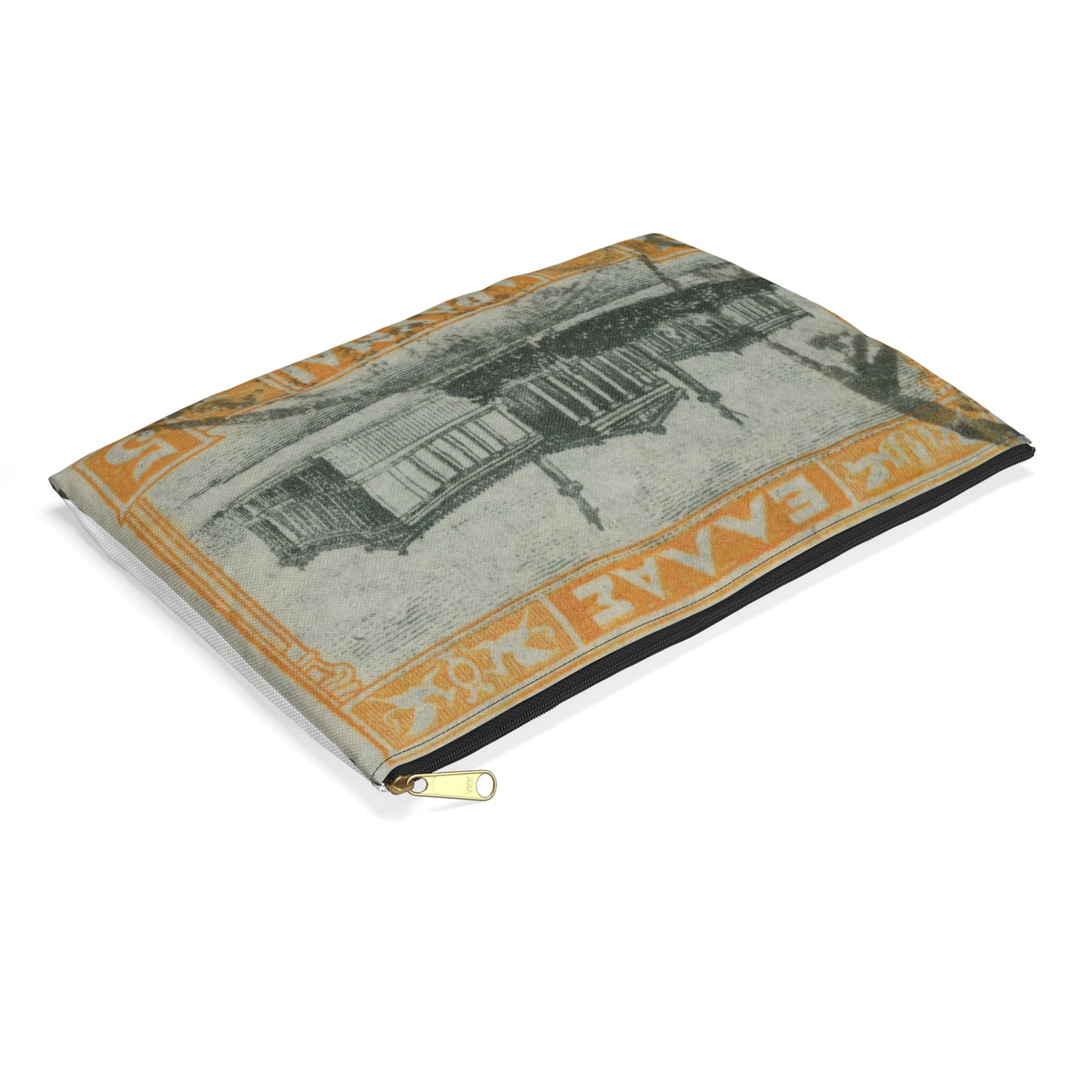 Frimärke ur Gösta Bodmans filatelistiska motivsamling, påbörjad 1950.Frimärke från Grekland, 1927. Motiv av Akademibyggnaden i Athén. Large Organizer Pouch with Black Zipper