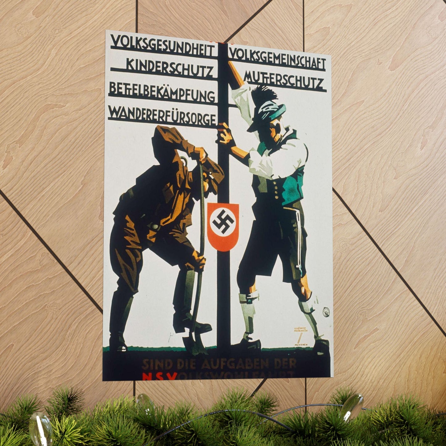 NSDAP Volksgemeinschaft NS VOLKSWOHLFAHRT High Quality Matte Wall Art Poster for Home, Office, Classroom