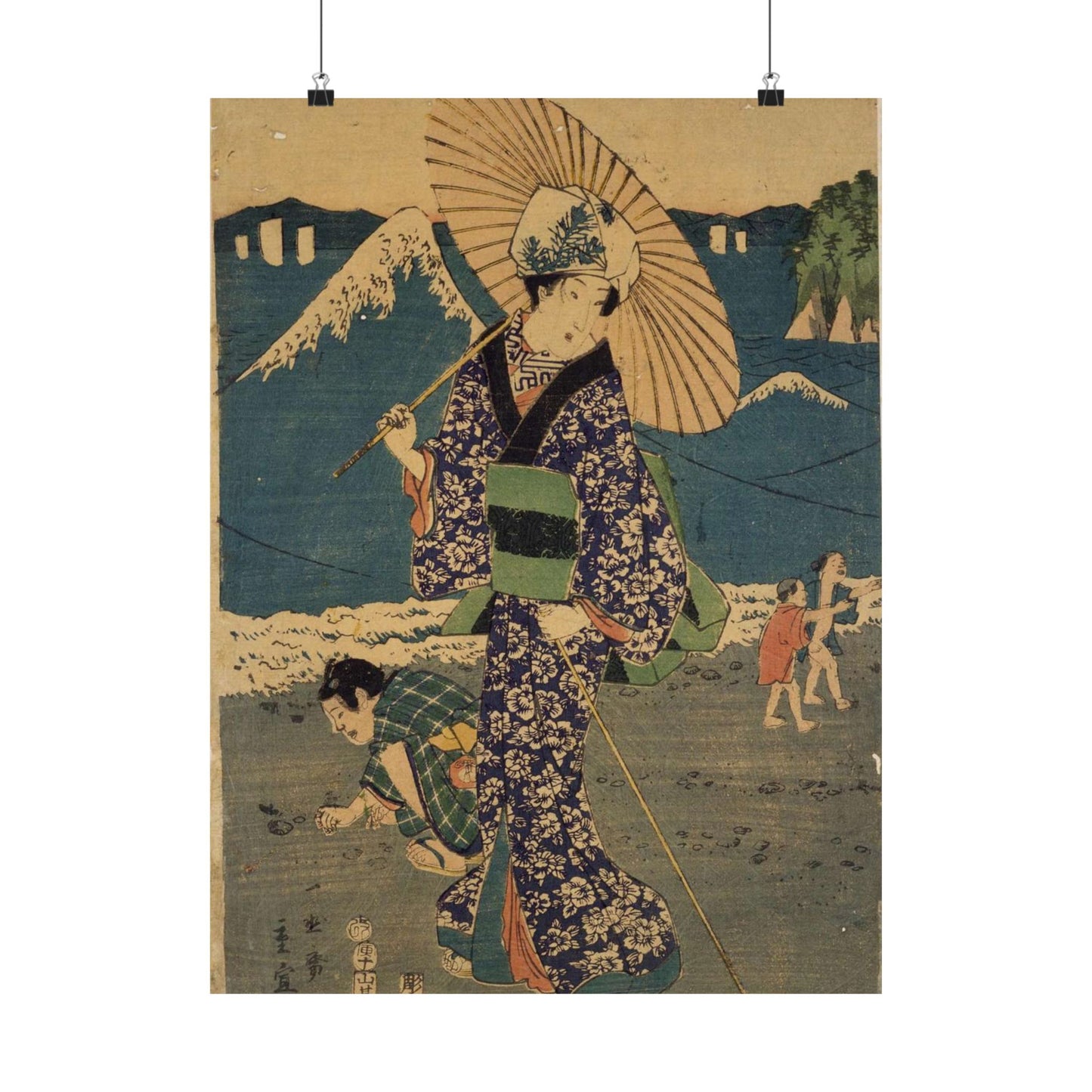 NDL-DC 1301718 03-Utagawa Hiroshige II-相州江のしま詣之図-安政1-crd High Quality Matte Wall Art Poster for Home, Office, Classroom