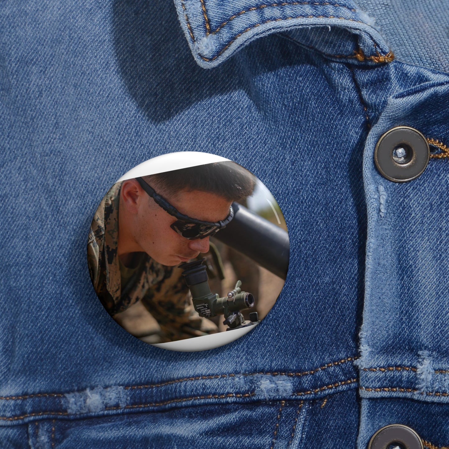 U.S. Marine Corps Lance Cpl. Dillen Griffin with Ground Pin Buttons with Crisp Design