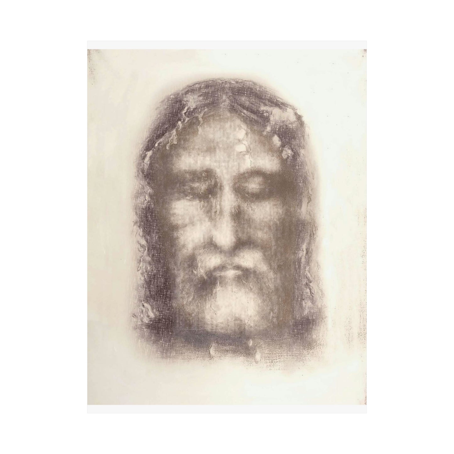 Holy Face of Jesus from Shroud of Turin (1909) High Quality Matte Wall Art Poster for Home, Office, Classroom