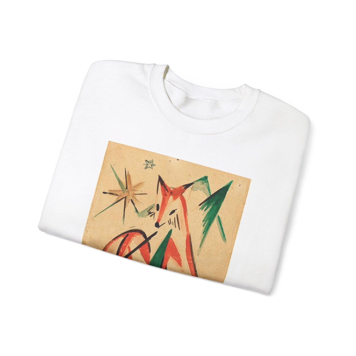 Franz Marc Füchse 1913 - A painting of a fox and a star White Heavy Blend Adult Crew Neck SweatShirt