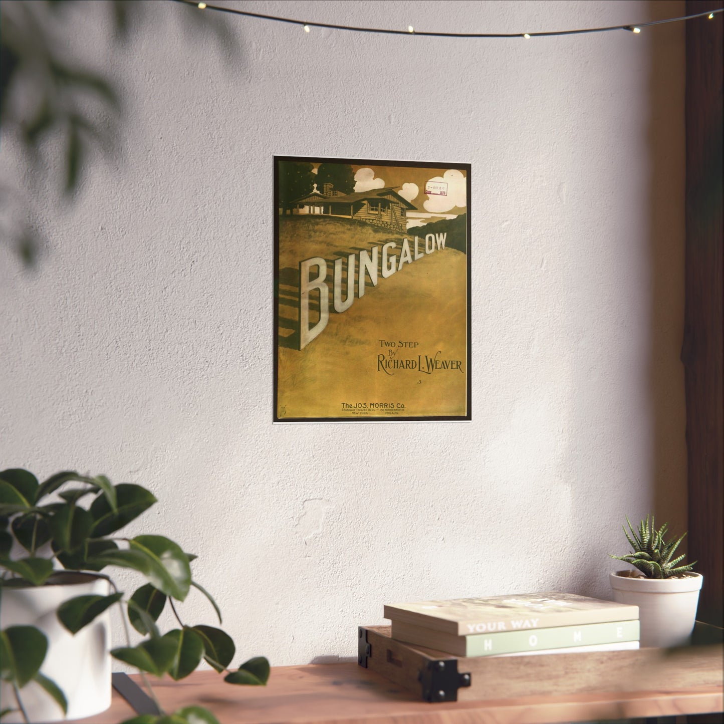 Bungalow, musical notation - Public domain American sheet music High Quality Matte Wall Art Poster for Home, Office, Classroom