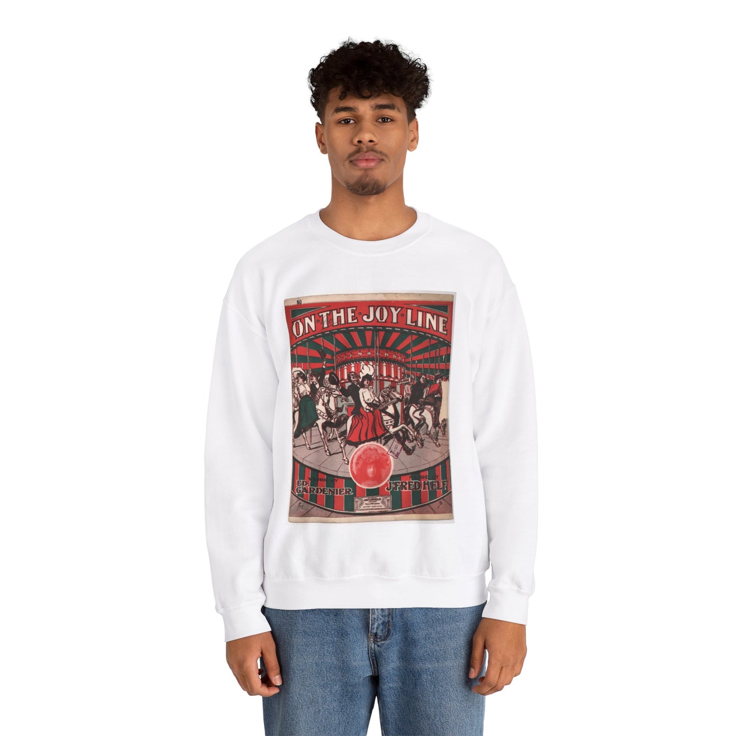On the joy line - Public domain American sheet music White Heavy Blend Adult Crew Neck SweatShirt