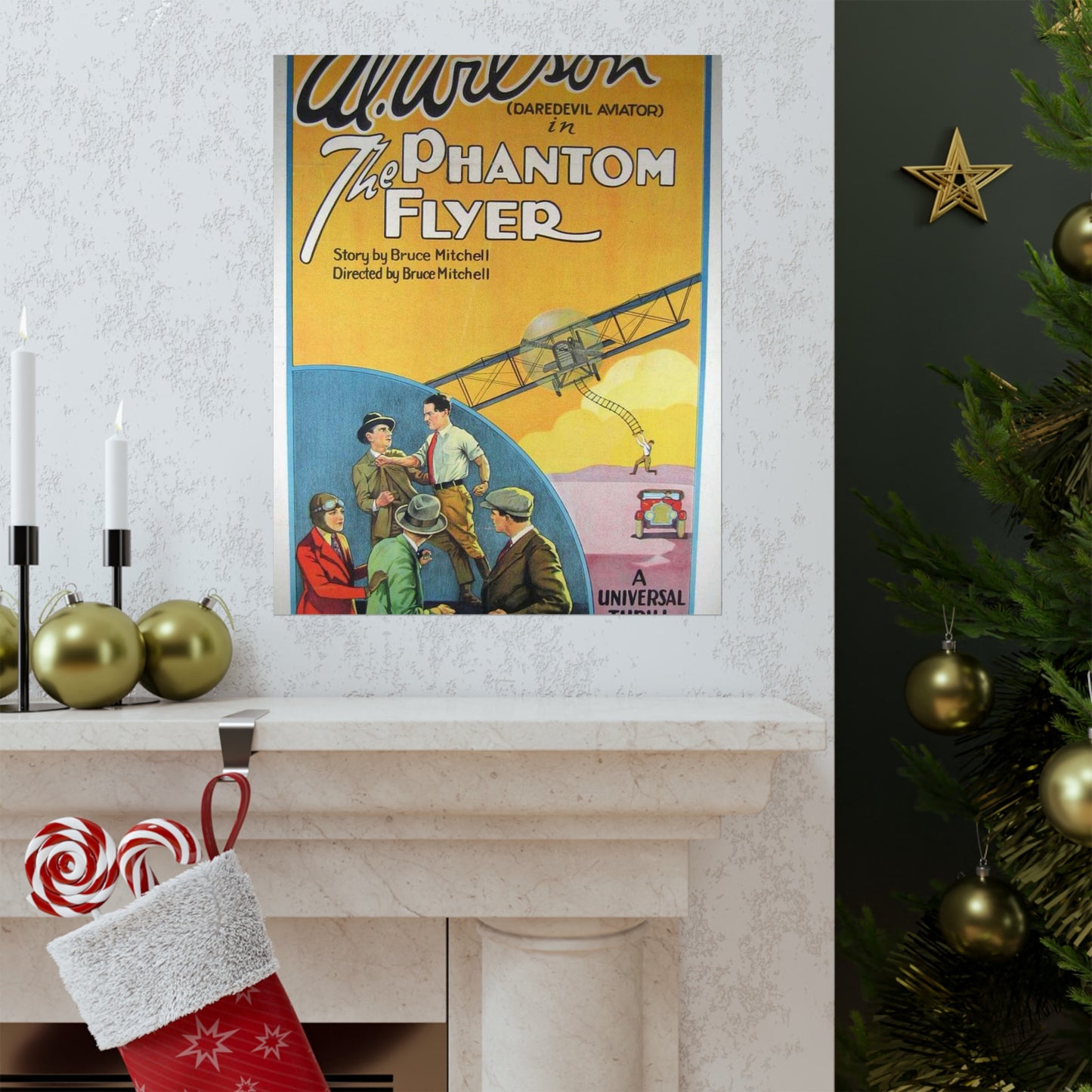 Phantom Flyer 1928 - Art Deco public domain image High Quality Matte Wall Art Poster for Home, Office, Classroom