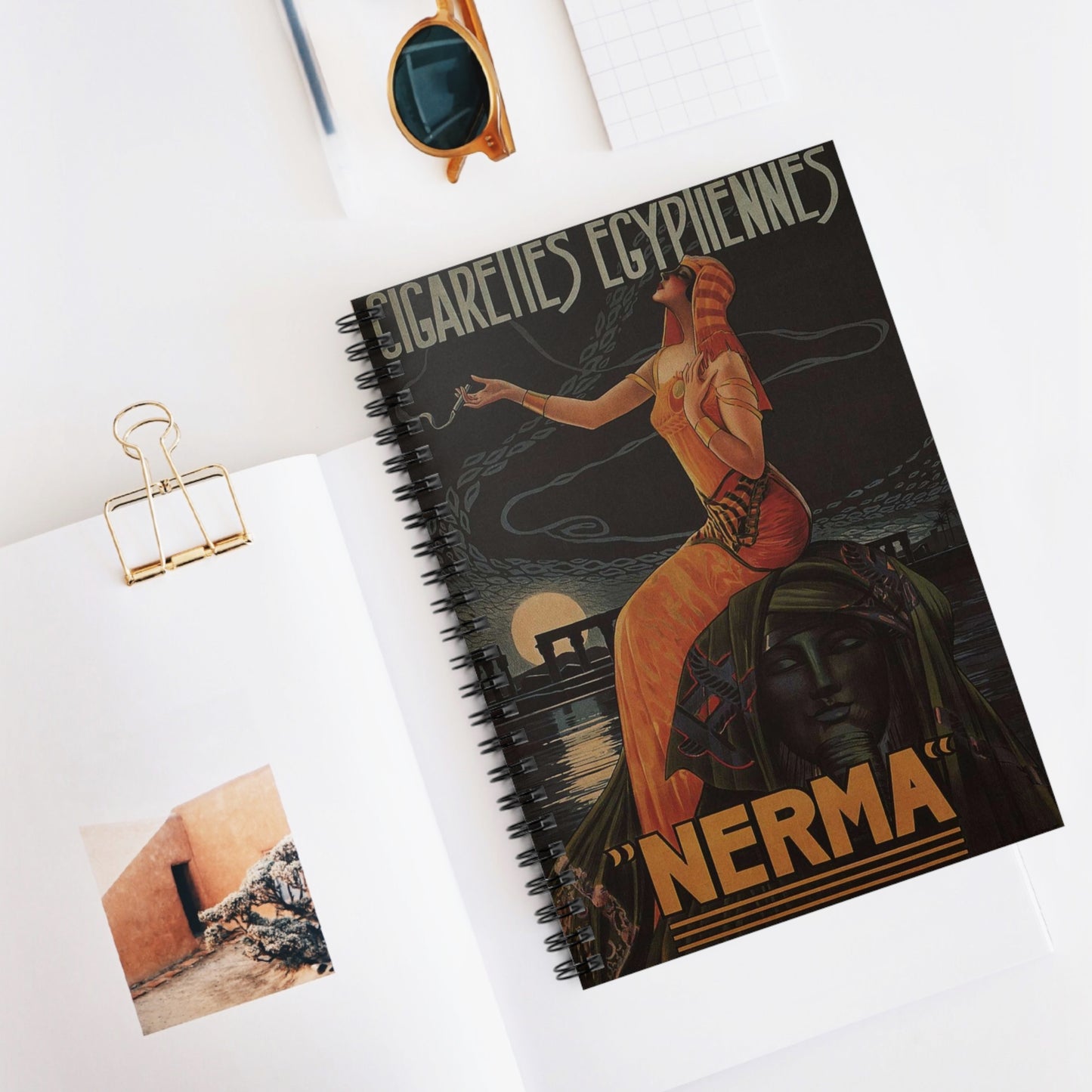 Cigarettes-Egyptiennes-Nerma-Gaspar-Camps-1924 Spiral Bound Ruled Notebook with Printed Cover