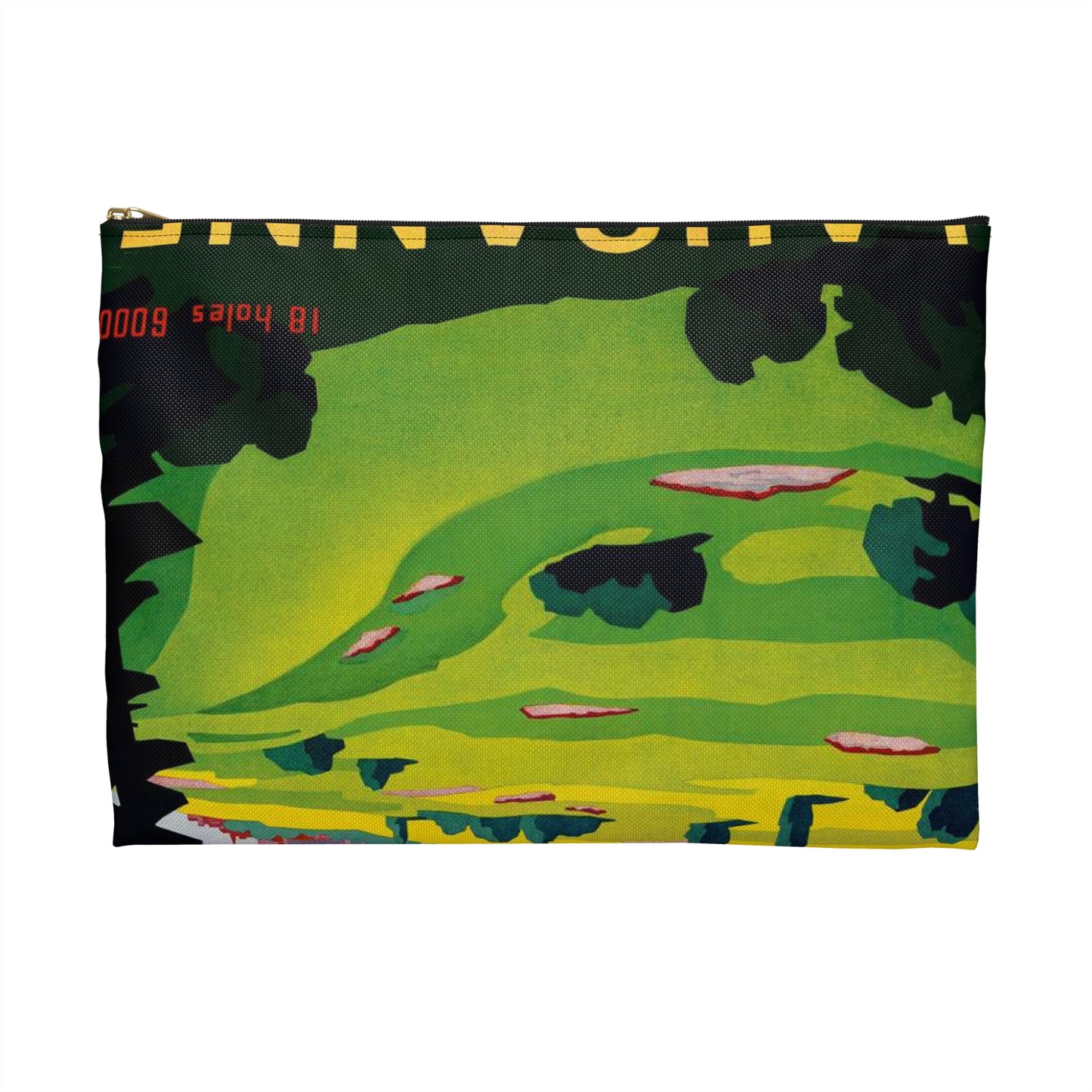 Poster - Golf. Lausanne - Public domain lithograph Large Organizer Pouch with Black Zipper