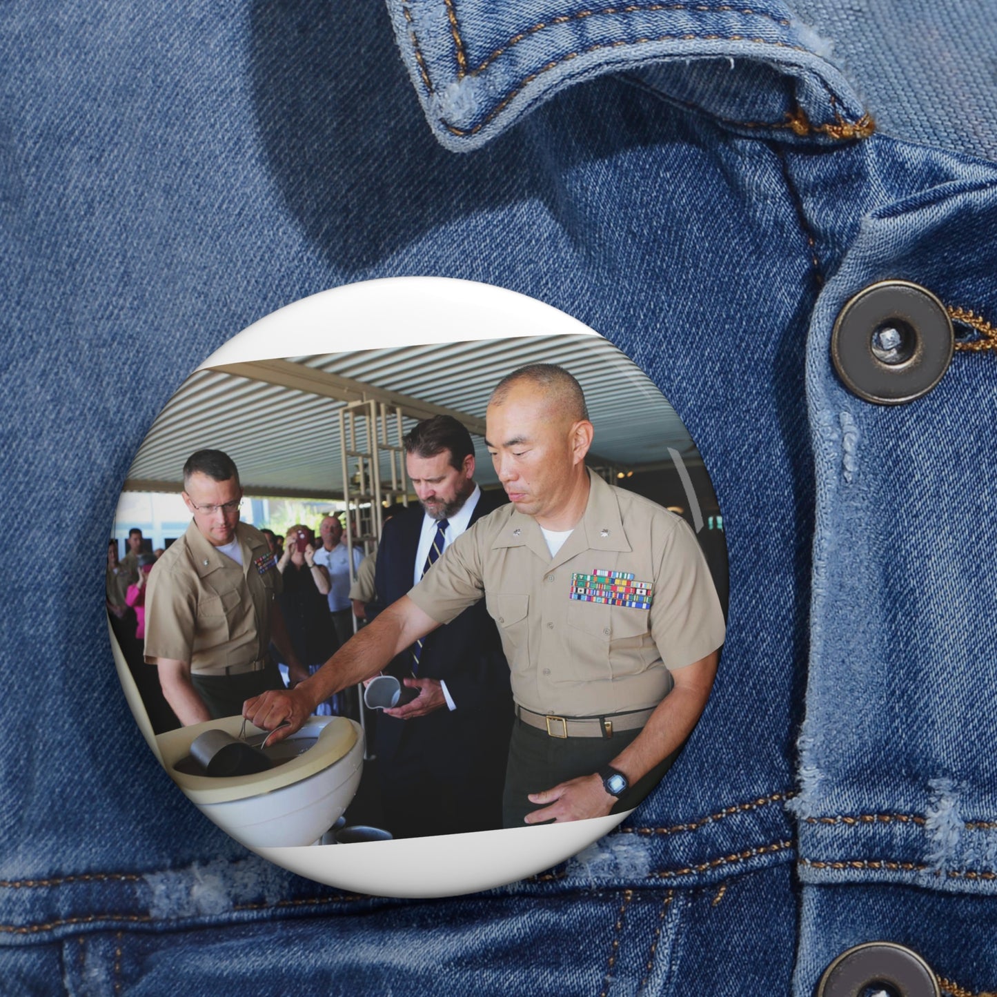 Lieutenant Colonel Brian S. Middleton, commanding officer Pin Buttons with Crisp Design