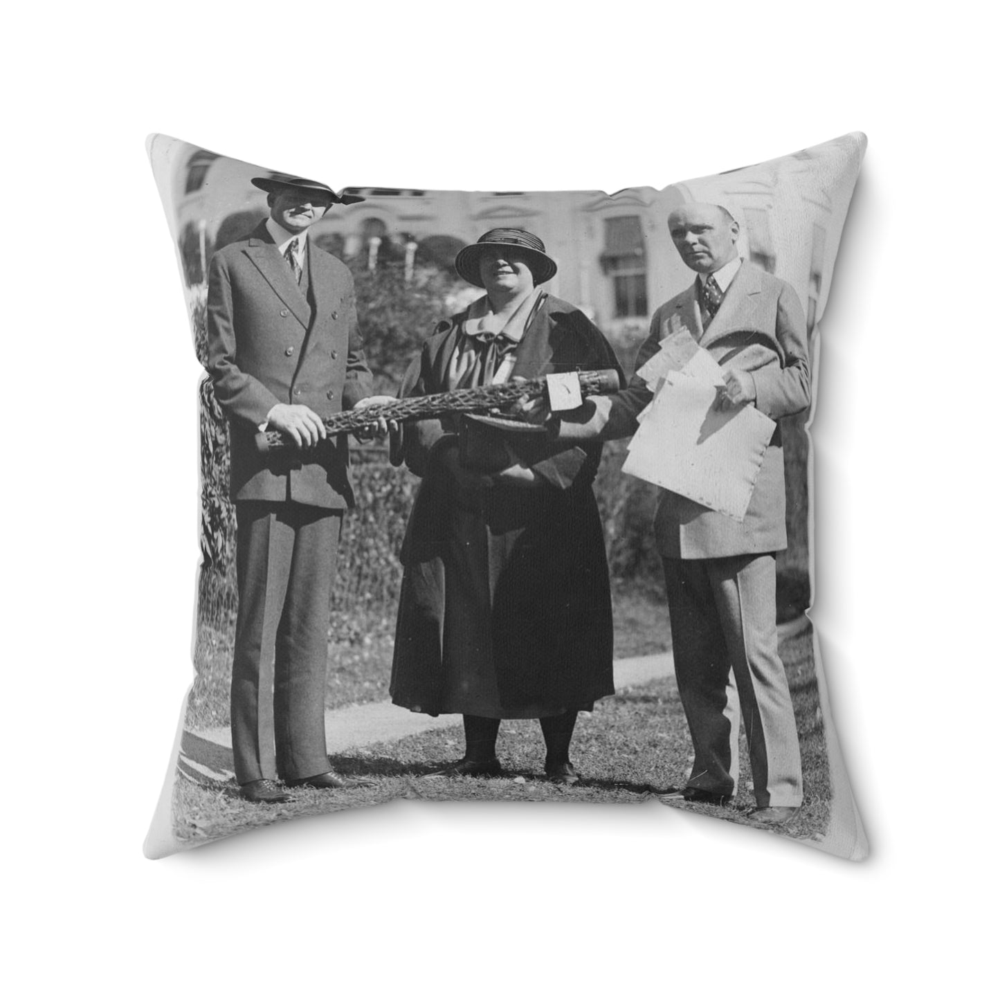 Mr. Coolidge becomes an honorary member of the Smoki [i.e., Hopi] tribe of Arizona--Miss Grace M. Sparks, Secty. of the Chamber of Commerce of Prescott, Ariz. and H.M. Watkins, Secty. of the Chamber of Phoenix Decorative Accent Square Pillow