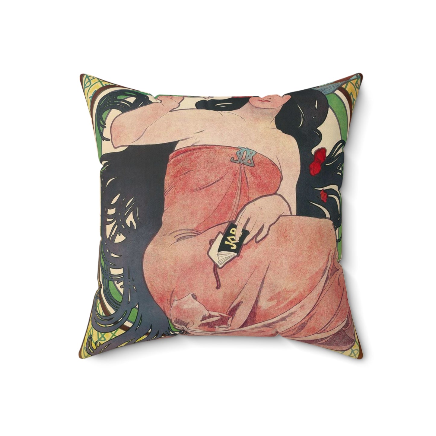 Alphonse Mucha - Job - Google Art Project Decorative Accent Square Pillow