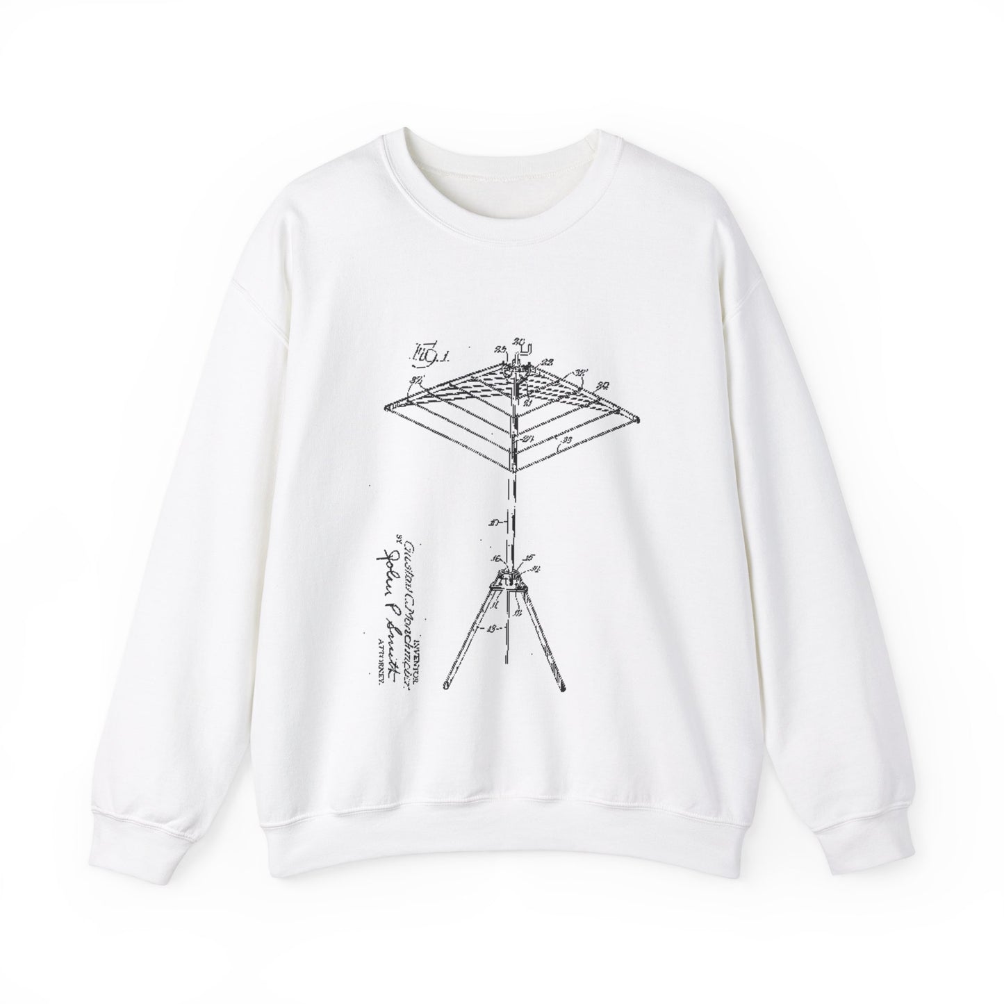 Patent drawing - Clothes dryer Public domain  image White Heavy Blend Adult Crew Neck SweatShirt