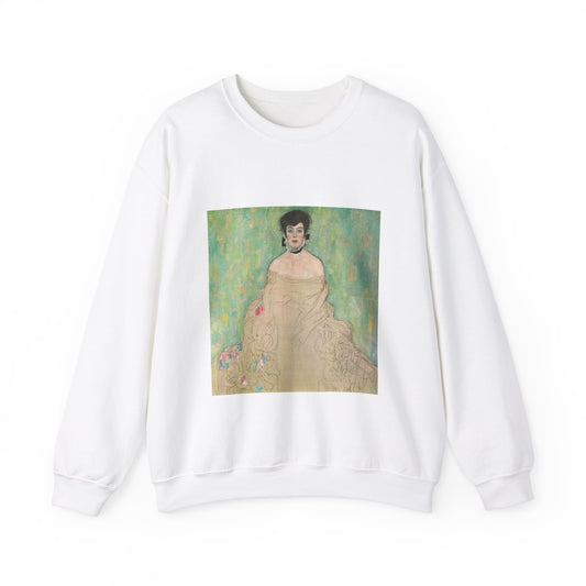 Gustav Klimt - Portrait of Amalie Zuckerkandl - Belvedere 7700 White Heavy Blend Adult Crew Neck SweatShirt