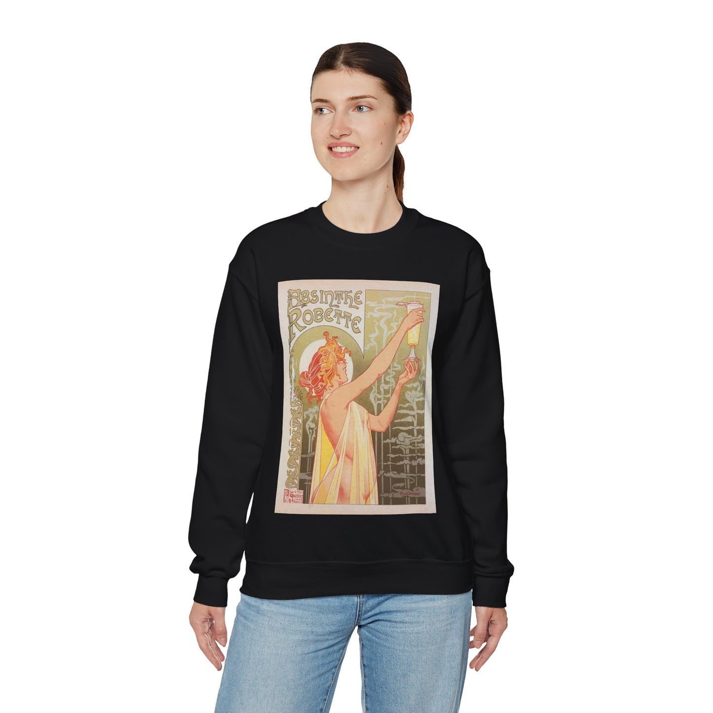 Affiche belge pour l' "Absinthe Robette". Black Heavy Blend Adult Crew Neck SweatShirt