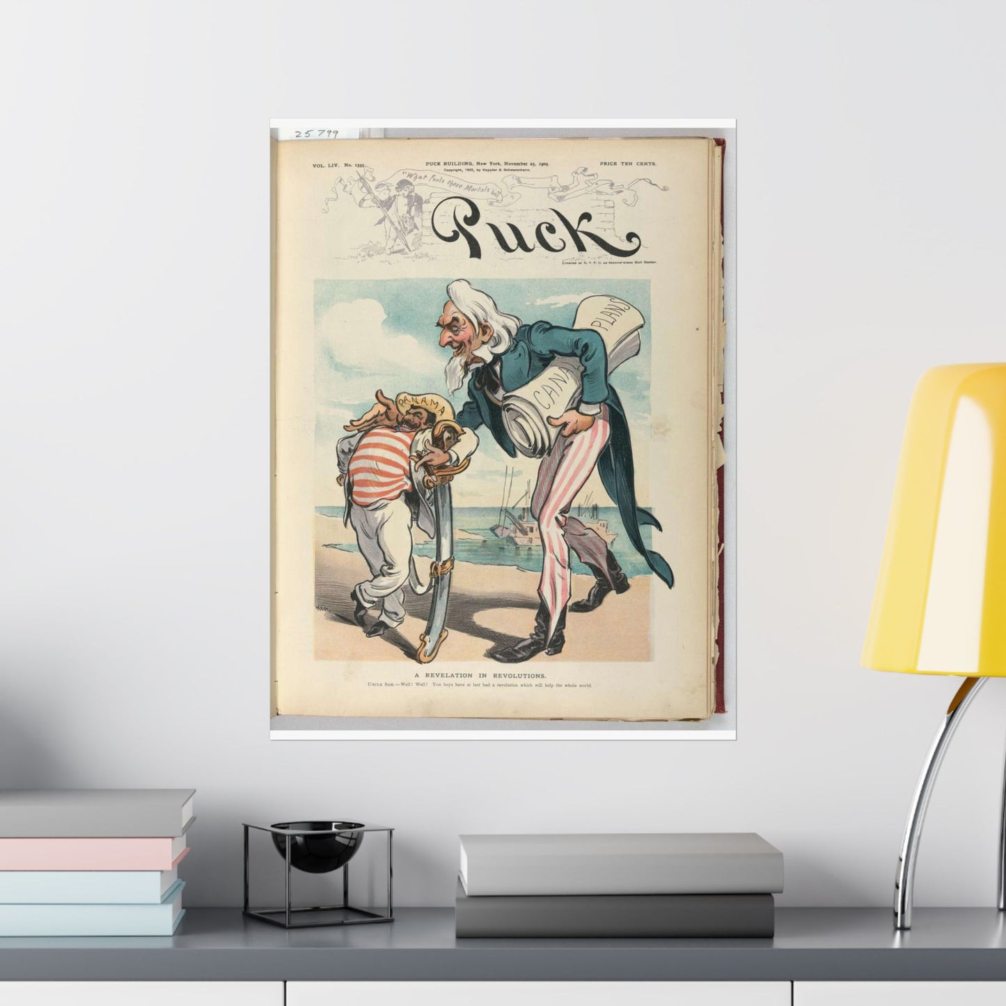 Puck magazine cover - A revelation in revolutions / Kep. High Quality Matte Wall Art Poster for Home, Office, Classroom