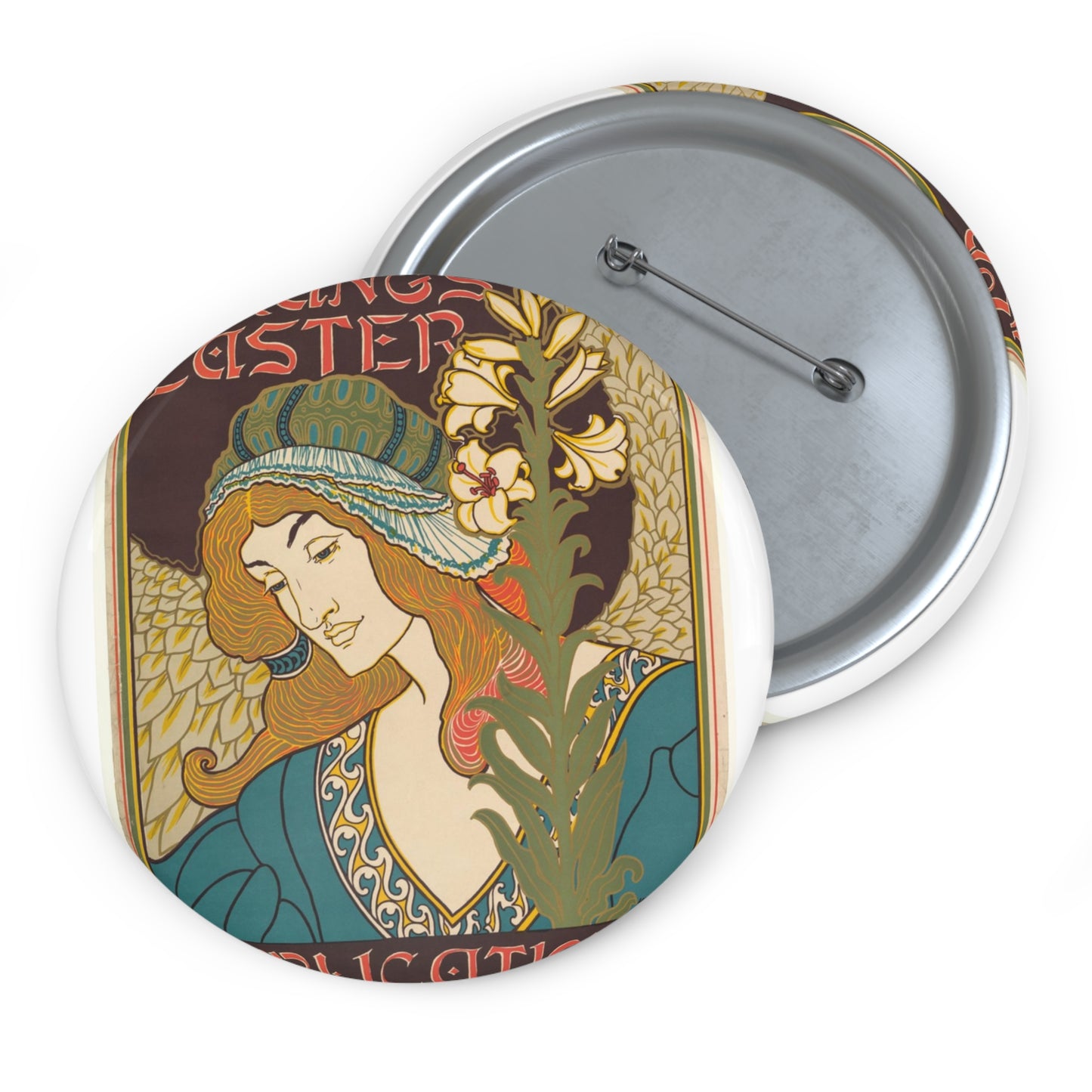 Louis Rhead - Prang's Publications: Easter Pin Buttons with Crisp Design