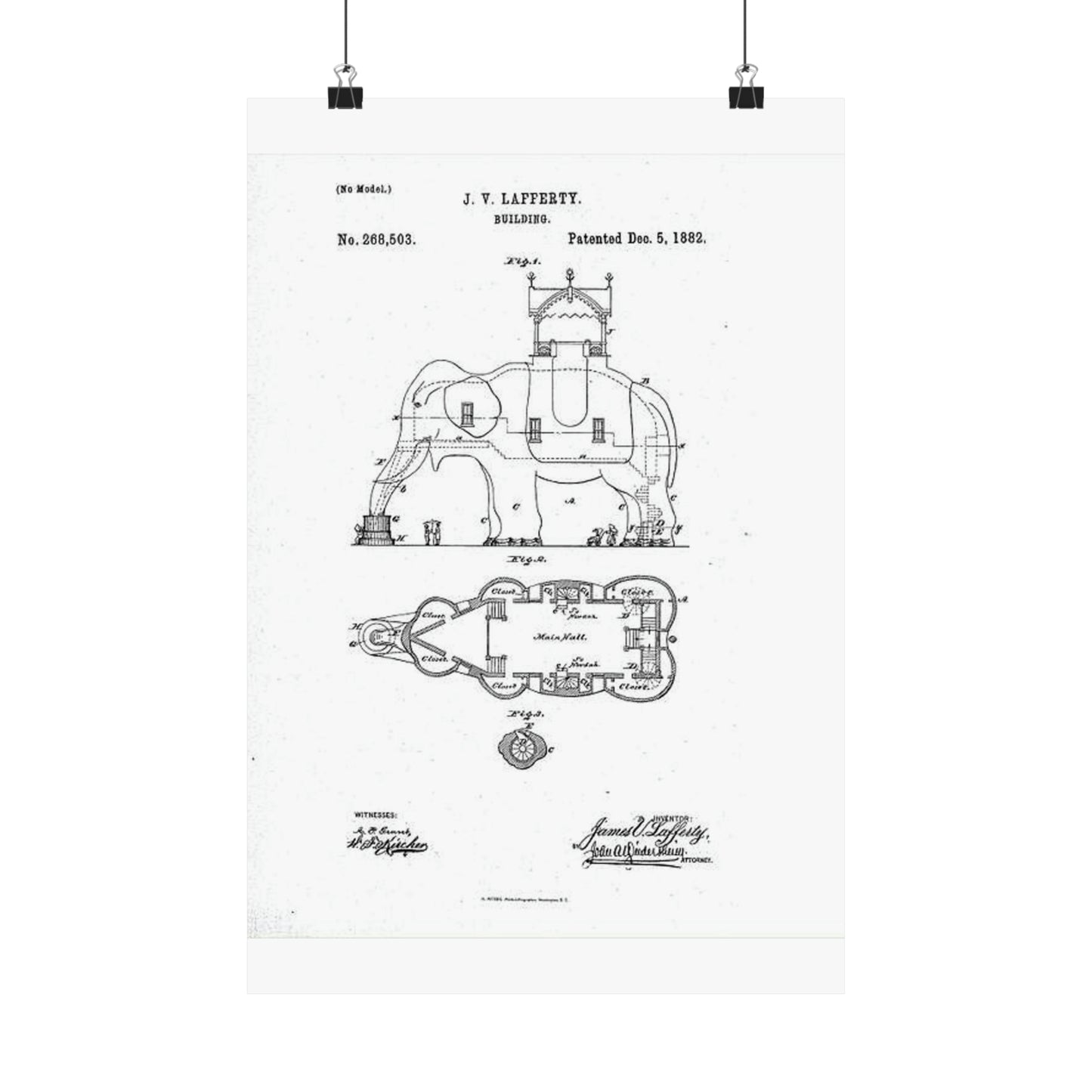 Patent Drawing of Engine - Lucy-USpatent268503 1882 Public domain  image High Quality Matte Wall Art Poster for Home, Office, Classroom