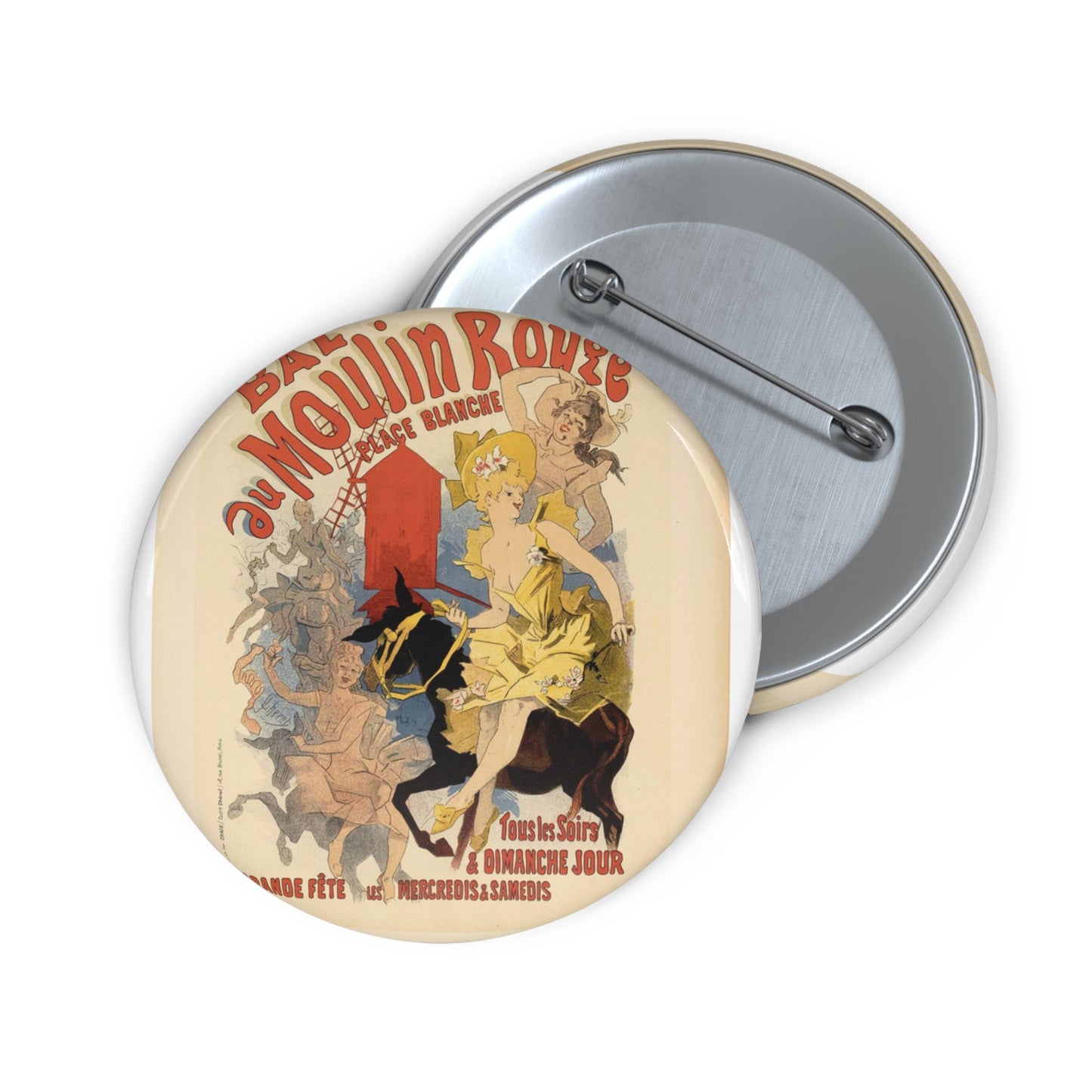 Maîtres de l'affiche V 2 - Pl 53 - Jules Chéret Pin Buttons with Crisp Design