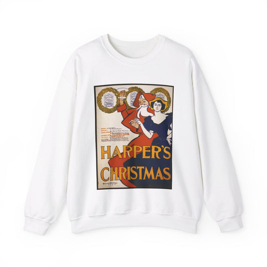 Edward Penfield - Harper's [for] Christmas, Art Nouveau Poster White Heavy Blend Adult Crew Neck SweatShirt