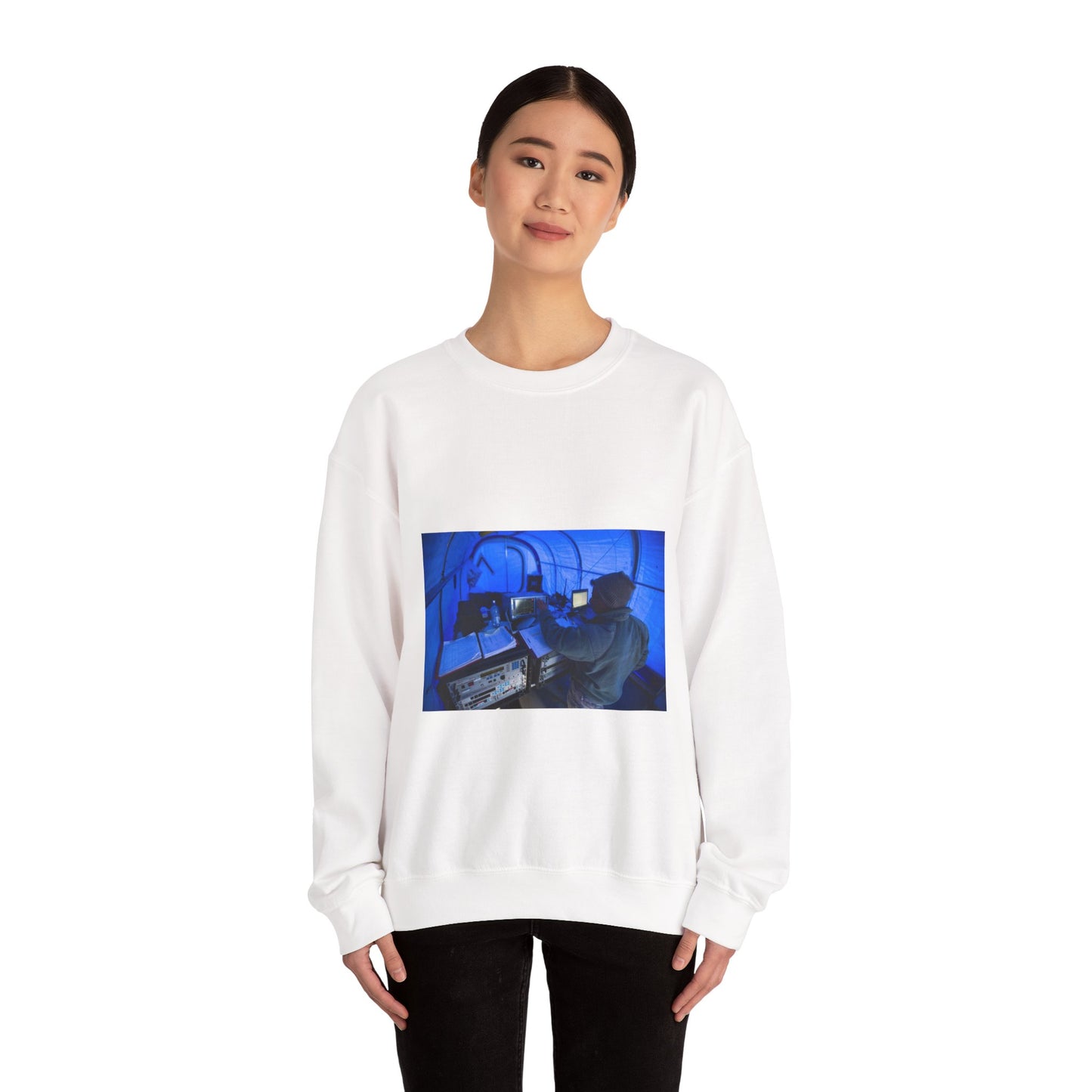 U.S. Air Force Staff Sgt. Titus Poulose of the 263rd White Heavy Blend Adult Crew Neck SweatShirt