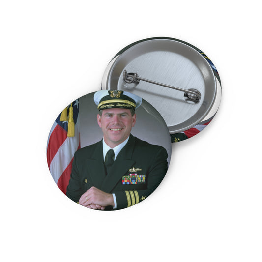 Commander Theodore J. Hoffman, USN Pin Buttons with Crisp Design