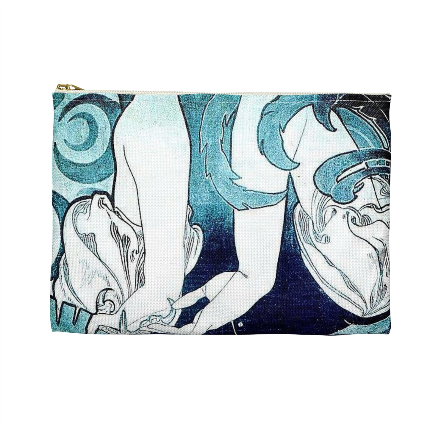 Cocorico 1 du 31 décembre 1898 - Alfons Mucha Large Organizer Pouch with Black Zipper