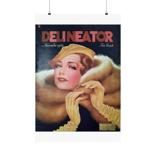 Delineator 1934-11 - Art Deco public domain image High Quality Matte Wall Art Poster for Home, Office, Classroom