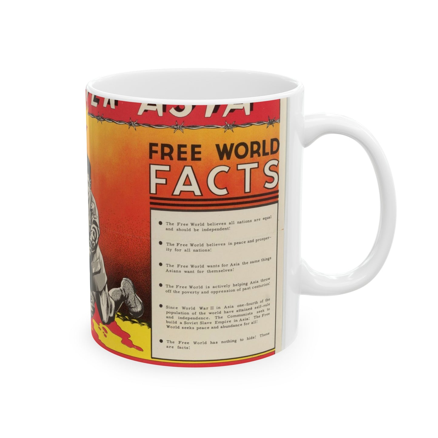 Red Star Over Asia PO-24-E, United States information service propaganda Beautiful Novelty Ceramic Coffee Mug 11oz