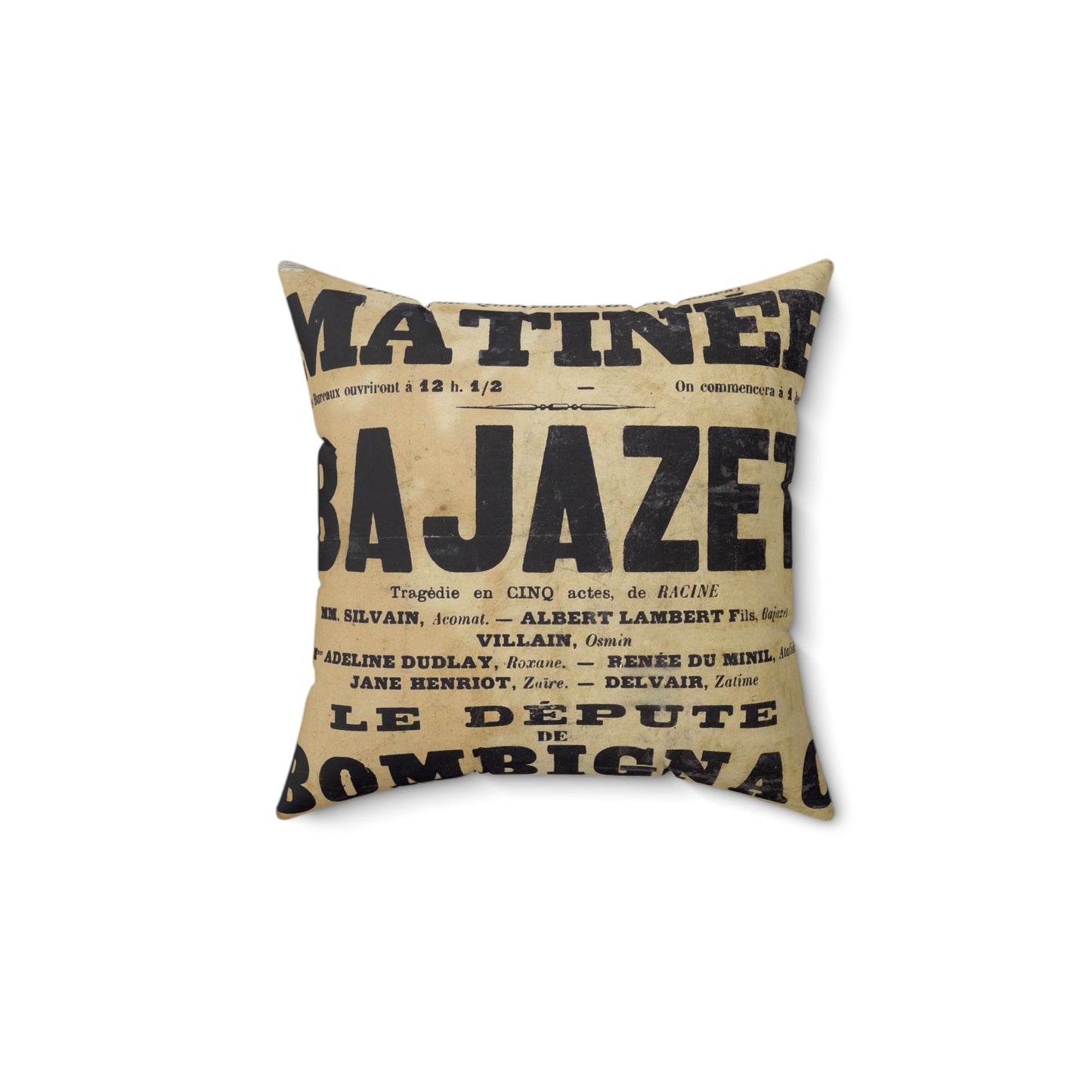 Poster of Bajazet 1900 - A poster advertising a concert in paris Decorative Accent Square Pillow