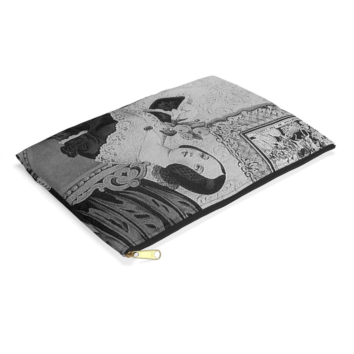 Amelia - Print, Library of Congress collection Large Organizer Pouch with Black Zipper