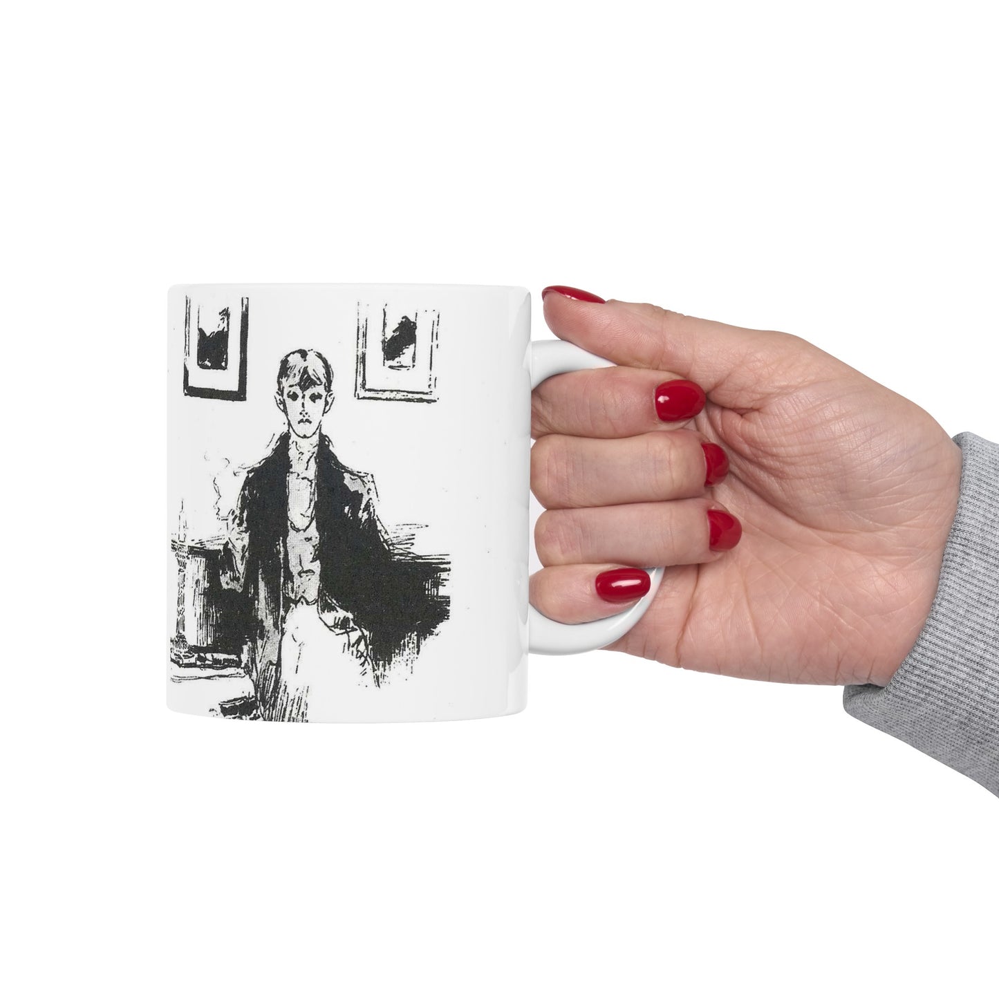 Aubrey Beardsley 5 - A drawing of a woman sitting on a couch Beautiful Novelty Ceramic Coffee Mug 11oz