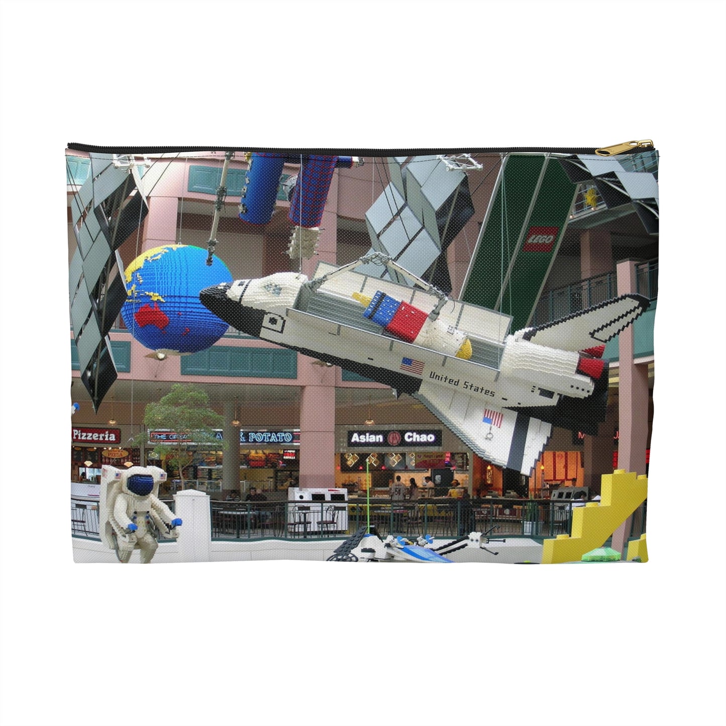 Grand Rounds Scenic Byway - Huge Lego Spaceship in the Mall of America Large Organizer Pouch with Black Zipper