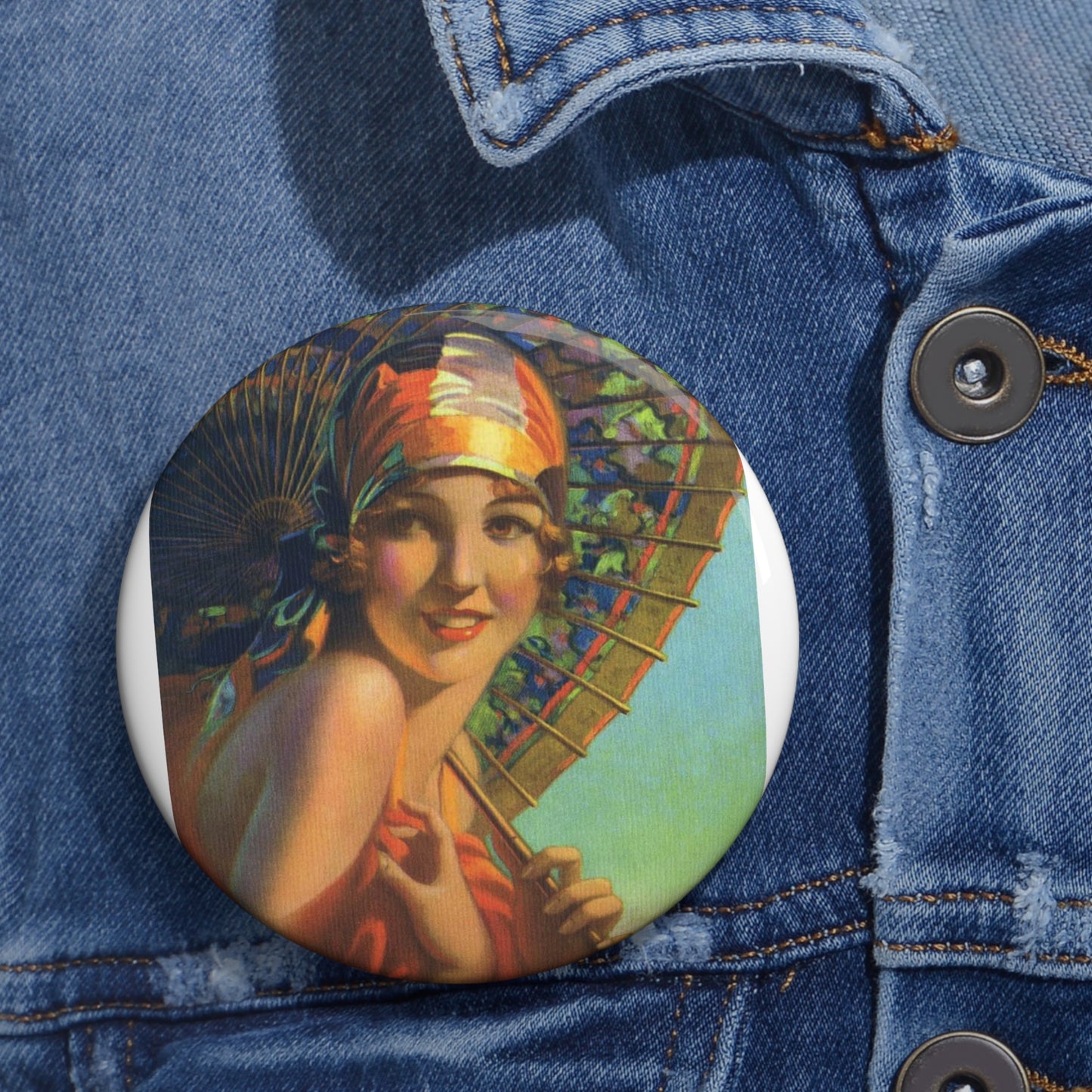 Miss Universe by Edward Mason Eggleston, 1933 Pin Buttons with Crisp Design