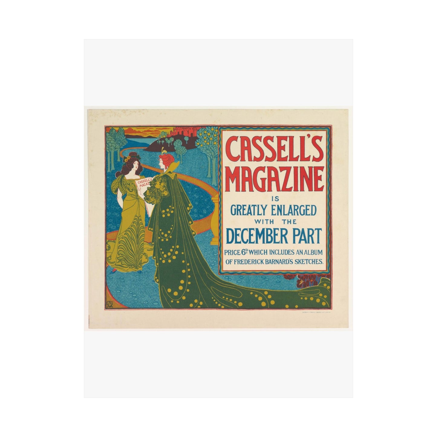 Louis Rhead - Cassell's Magazine: December High Quality Matte Wall Art Poster for Home, Office, Classroom